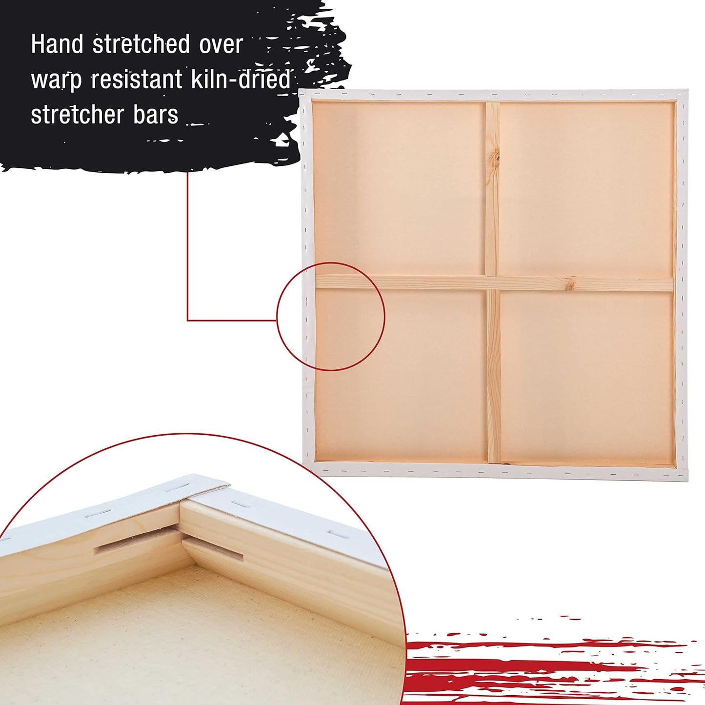 U.S. Art Supply X-Large Stretched Canvas for Painting 48x48 inch Gallery Depth 1-1/2" Thick, 2-Pack - 12oz Acrylic Gesso Triple Primed, Professional Artist Quality, 100% Cotton - Oil, Pouring Paint