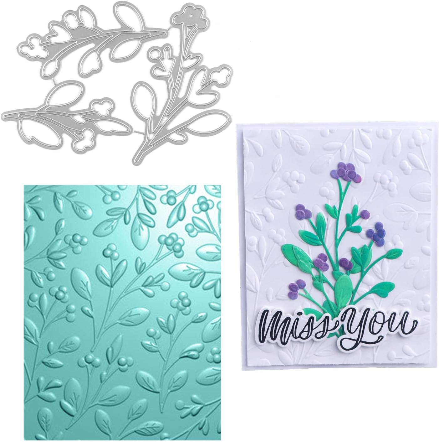 3D Embossing Folder and Metal Die Set for Card Making,Texture Fades Flower Background Embossing Template Paper Card Embossing Stencil for DIY Scrapbooking Photo Album Card Paper Craft Decoration