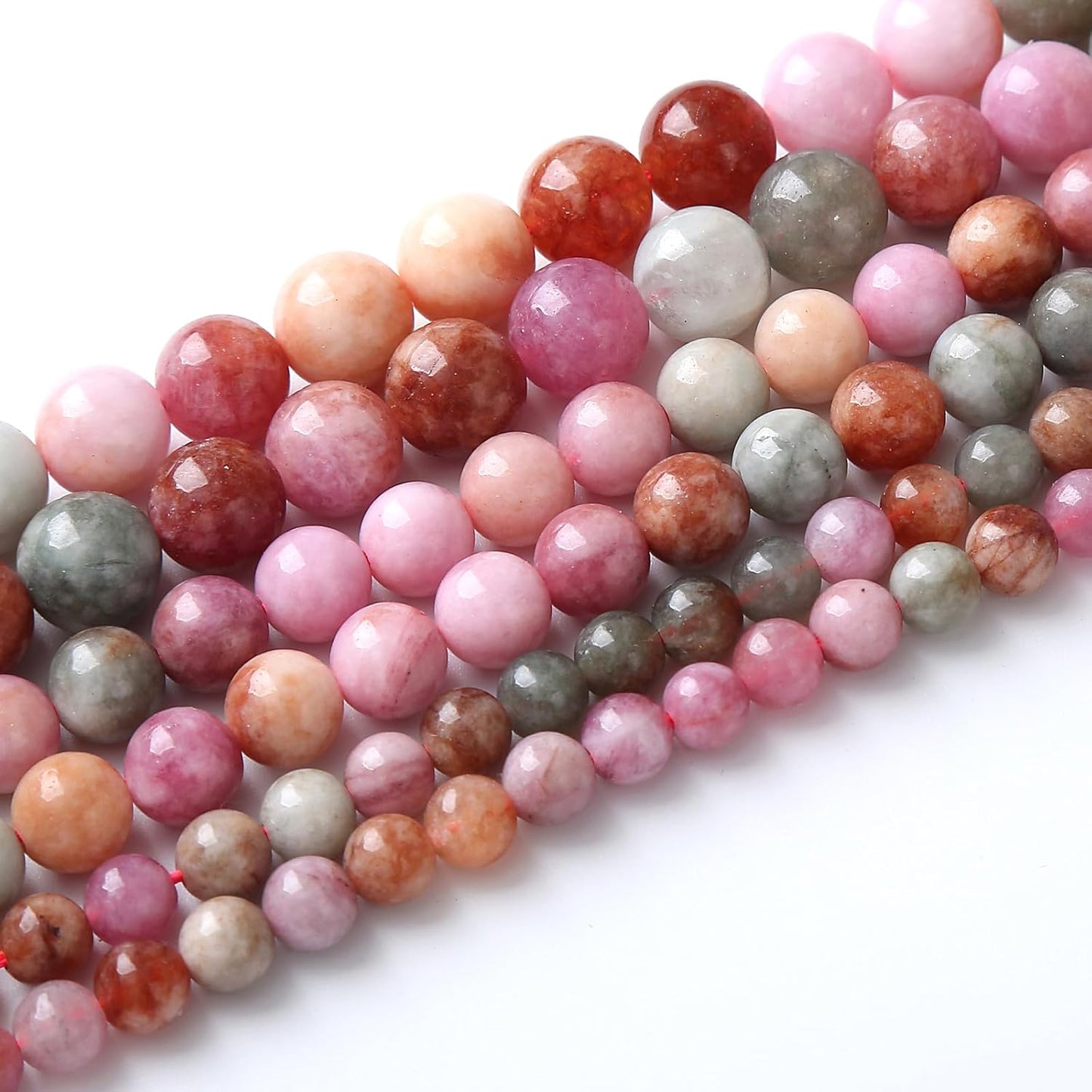 36pcs 10mm Natural Alashan Rainbow Agate Stone Beads for Jewelry Making DIY Bracelet Necklace Accessories 15" Energy Healing Power Stone Beads (10mm, Alashan Rainbow Agate)