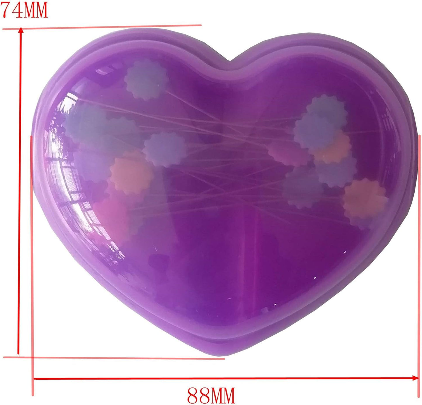 YICBOR Magnetic Pin Cushion with 20pcs Sewing Pins, Heart Magnetic Pins Holder for Storage Sewing Quilting