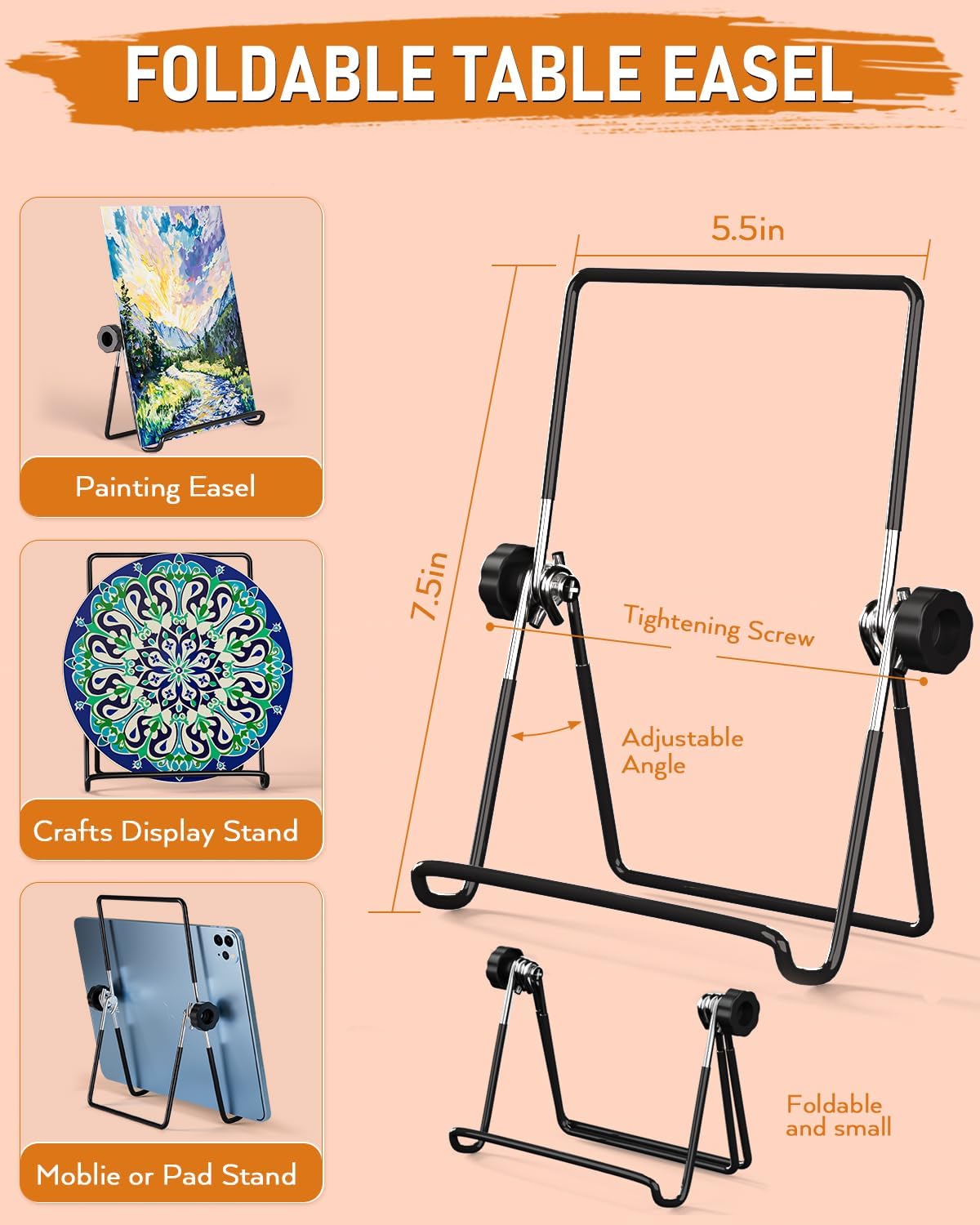 Nicpro 68PCS Acrylic Paint Canvas Set for Adults, Art Painting Supplies Kit with 24 Acrylic Paints,Table Easel,8 Canvas Panels,12 Brushes,Paper Pad,Cleaning Cup, Sponge, Palette for Beginner Artist