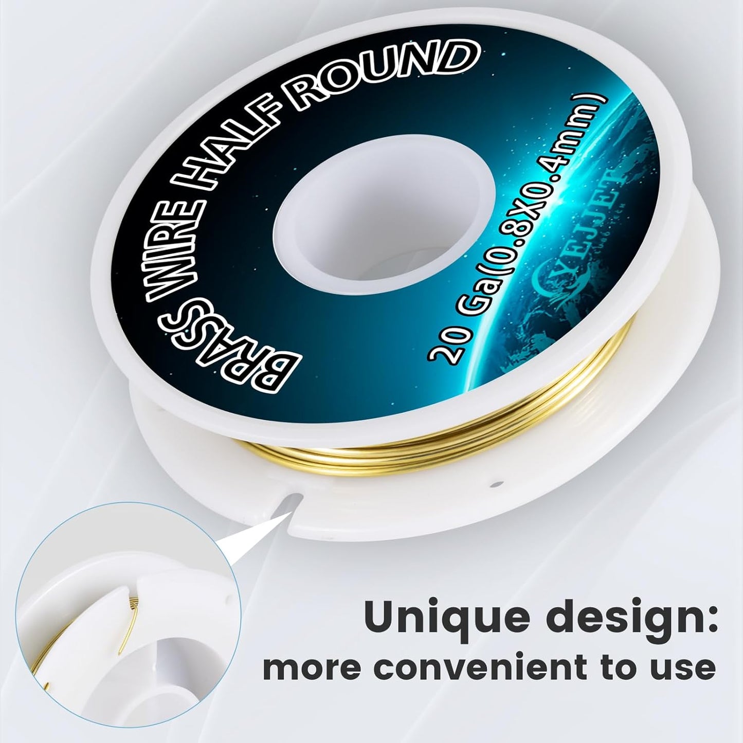 20 Gauge Half-Round Brass Wire 0.81x0.41mm - 1.3 oz 55 Feet for Jewelry Making Wire, Model Making, Craft Projects