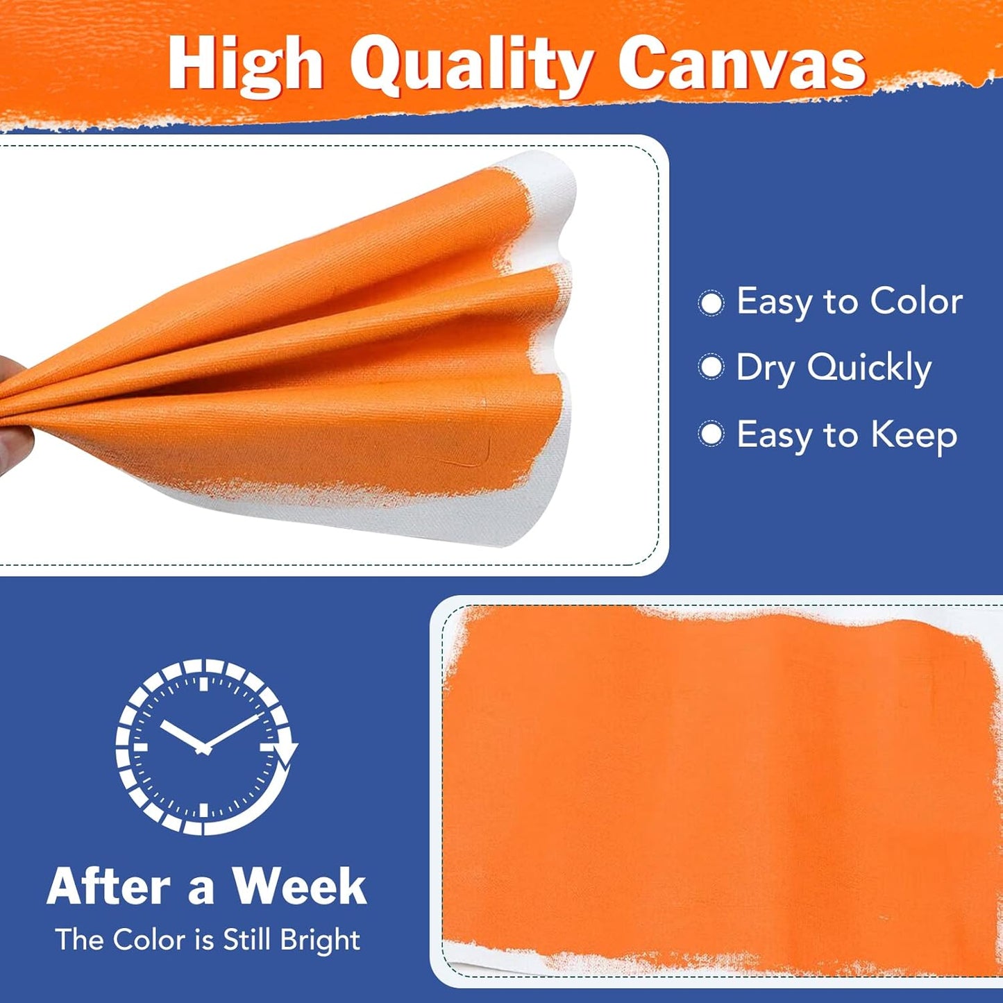 Stretched Canvases for Painting, 8PCS Multi Pack Square Canvas 4×4”, 6×6”, 8×8”, 10×10”(2 of Each), Acid-Free Wood Frame Blank Canvas, Art Canvas Pre Primed for Acrylic, Oil Painting, Tempera.