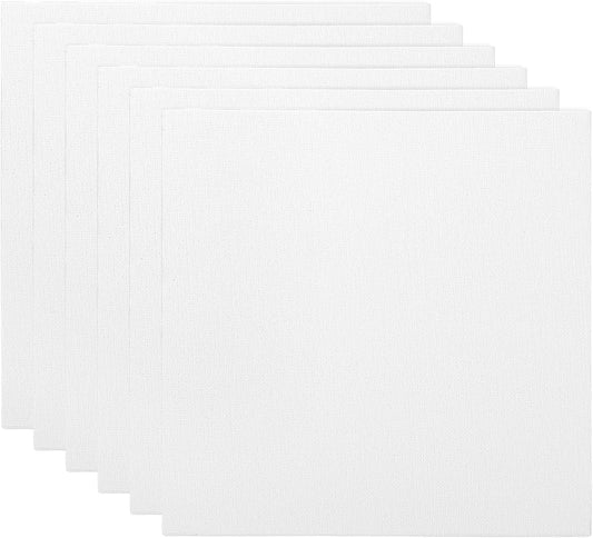 PATIKIL 8x8 Canvas Boards for Painting, 6 Pack 100% Cotton Square Triple Primed Stretched Blank Art Canvas Panel Bulk Thin for Acrylic, Oil, Tempera Paints, White