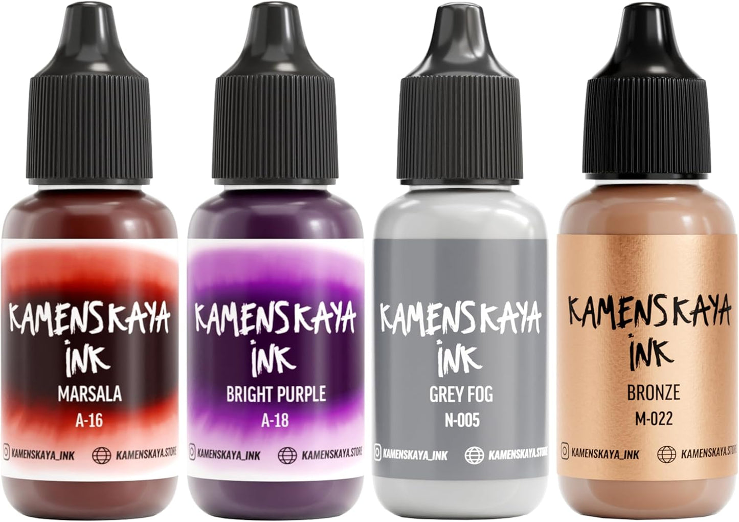 Alcohol Ink Set #3: Matched Color Combination of Alcohol Inks, 4 pcs. 0.51 fl oz (15 ml) Each