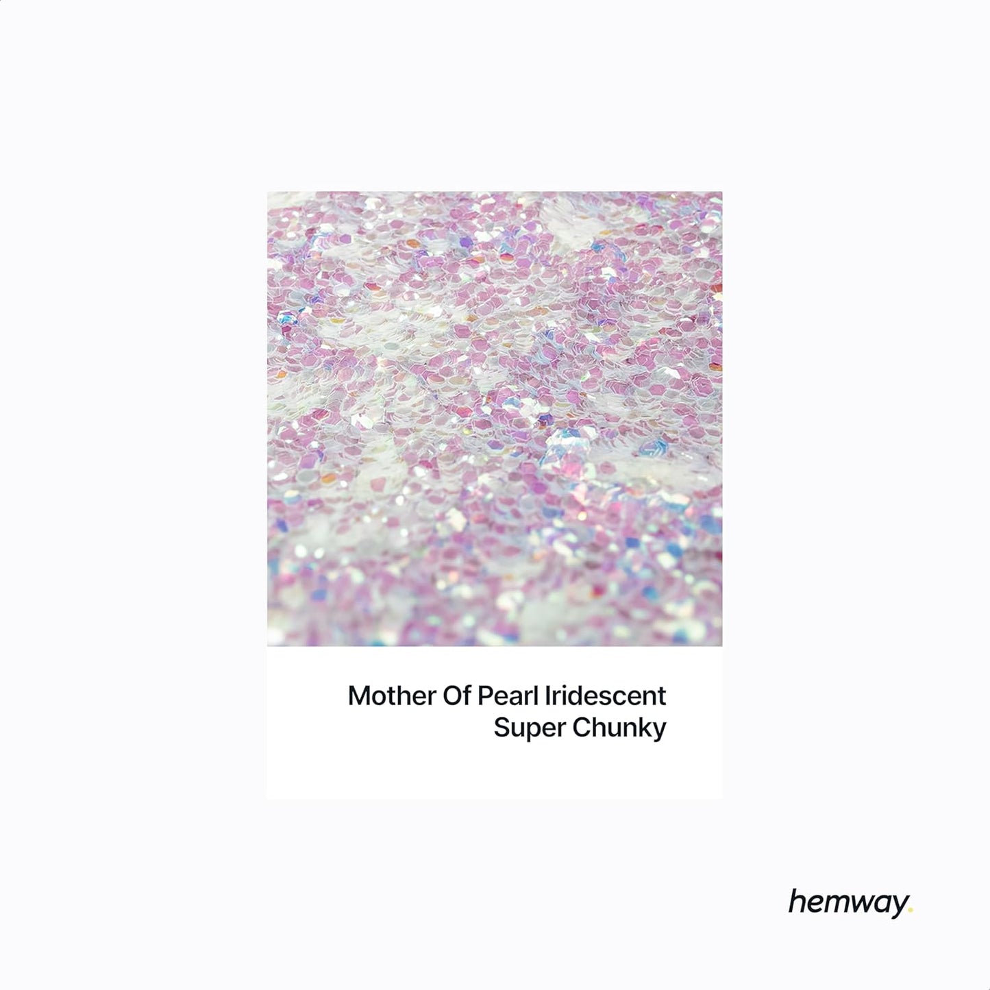 Hemway Polyurethane & Epoxy Resin Glitter 100g / 3.5oz Metallic Crystal Flake Additive for Flooring Jewelry Tumblers Glass Pigment - Super Chunky (1/8" 0.125" 3mm) - Mother of Pearl Iridescent