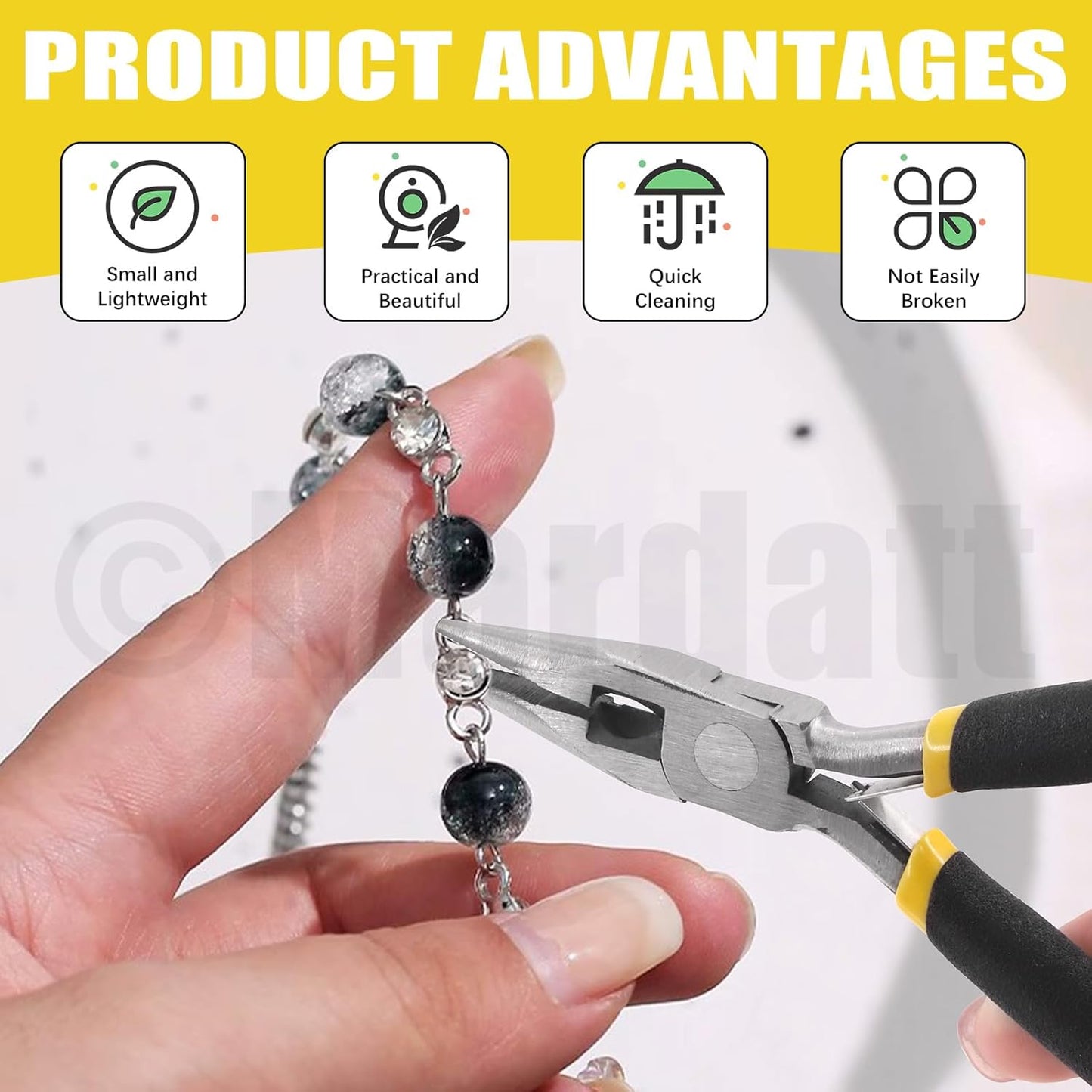 Mardatt 1587Pcs Jewelry Making Supplies Kit Includes Jewelry Pliers, Jewelry Wires, Jewelry Making Silver Charms, Chains, Jump Ring Opener and Tweezers Jewelry Accessories for Jewelry Repair