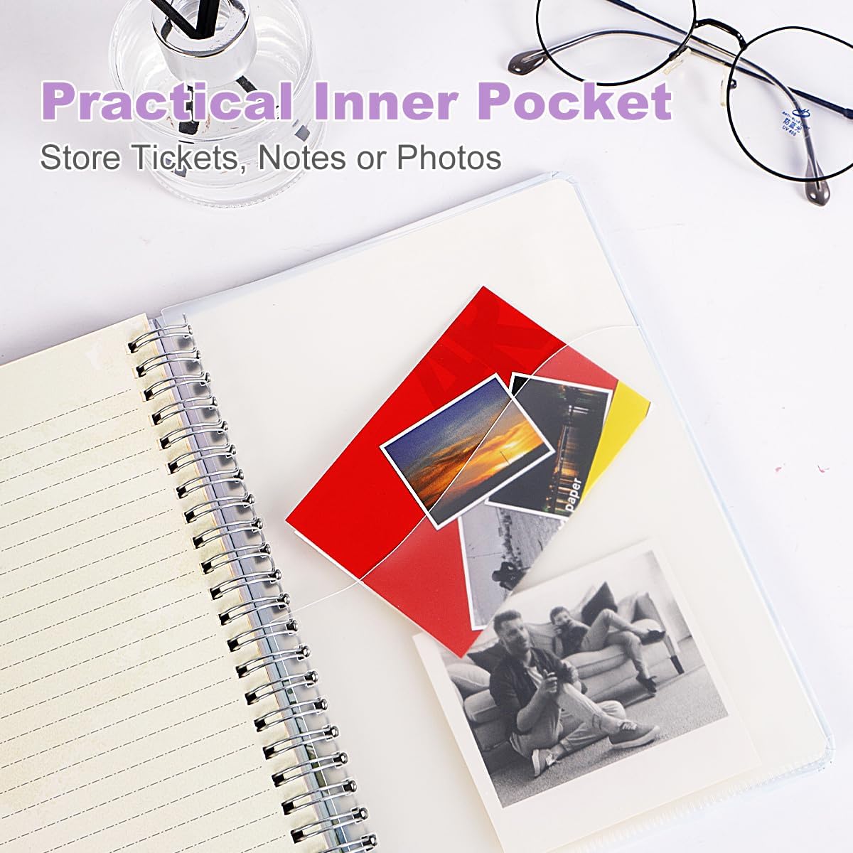 SIIXU Floral Decorated Notebook A5, Unique Colorful Flower Design Journal with Patterned Inner Pages for Writing, Small, Lined,