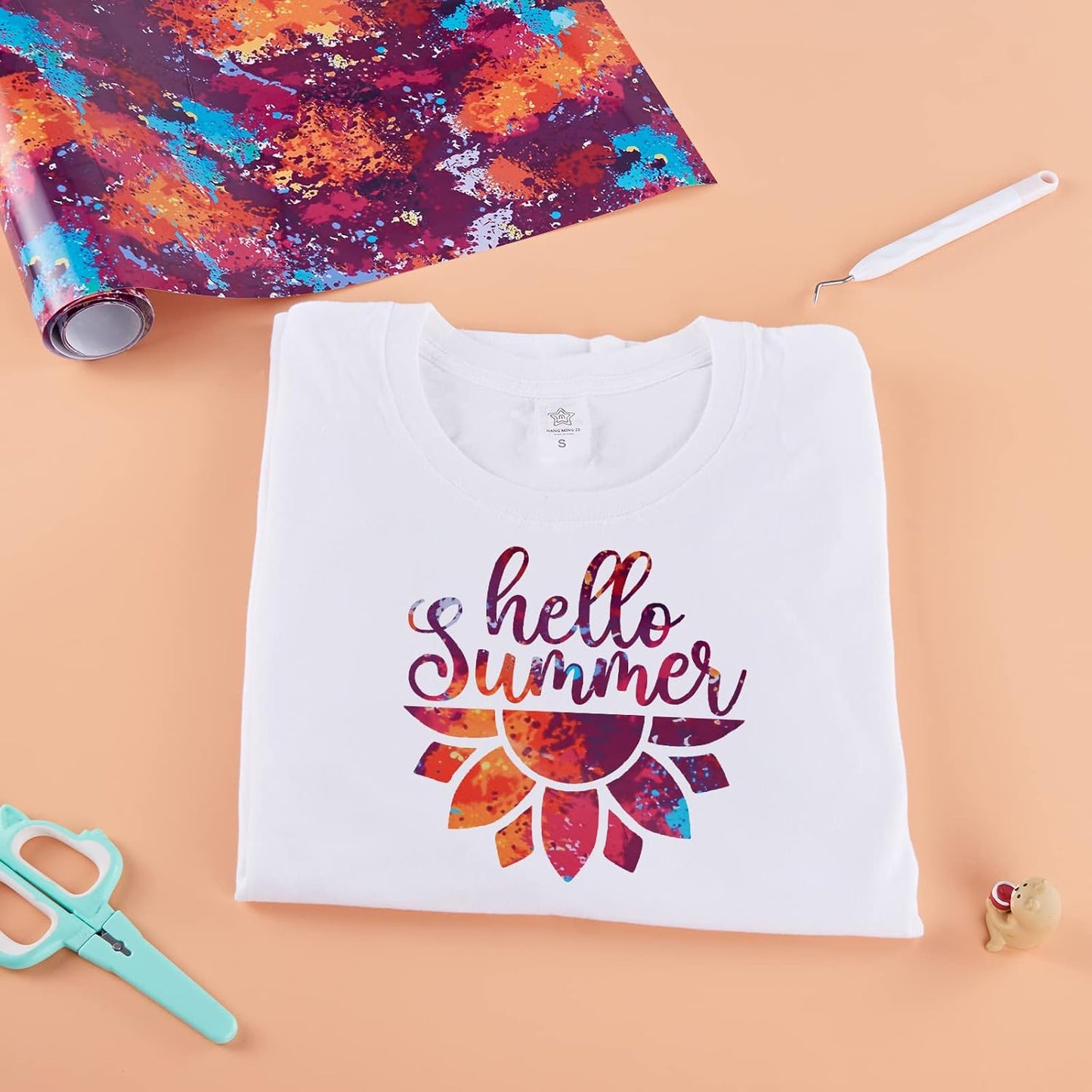 Tintnut Splash Heat Transfer Vinyl Roll - 12 Inch x 5ft Dark Red Watercolor Ink Patterned HTV Splatter Iron On Vinyl DIY T-Shirts Hats Clothes Canvas Bags