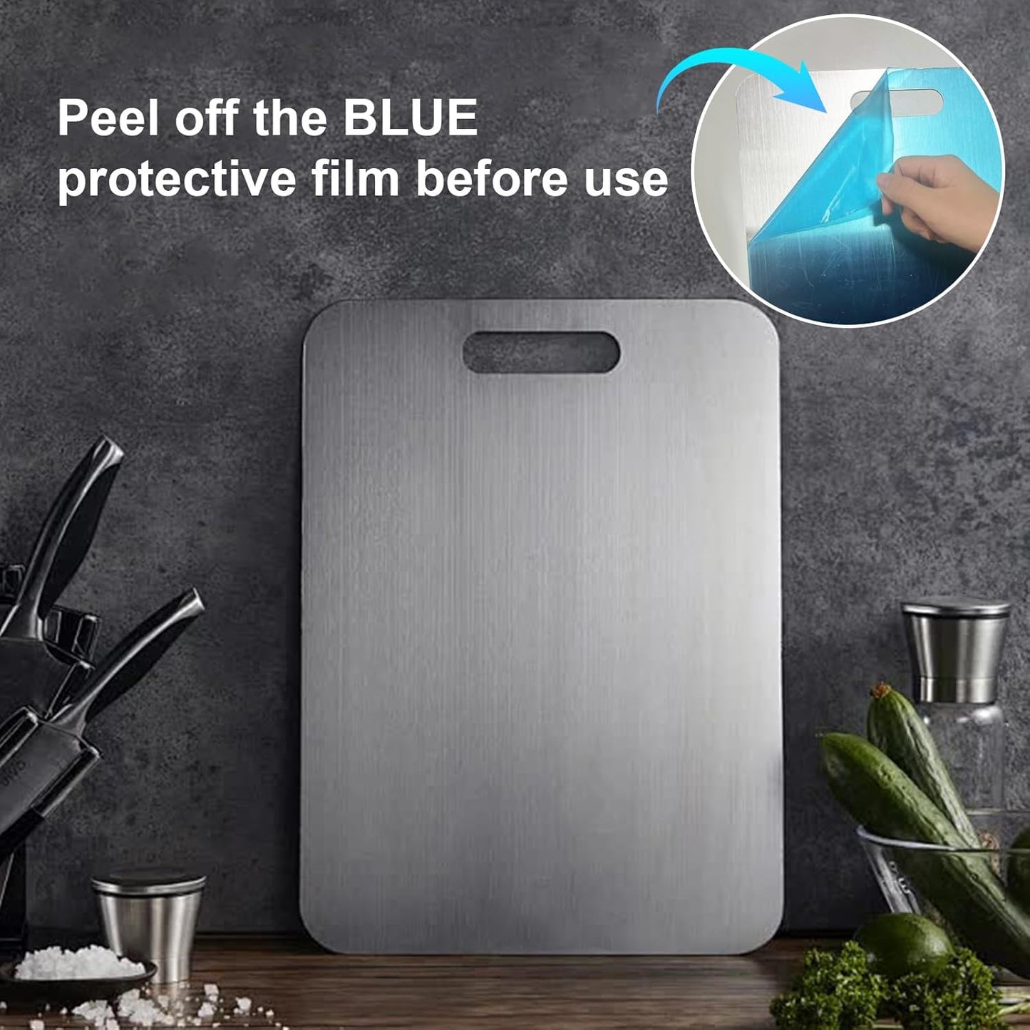 Titanium Cutting Boards for Kitchen,Katuchef Titanium Cutting Board,Non toxic Doubld-Side Available Chopping Boards, Easy to Clean and Store(2PC-M+XL)