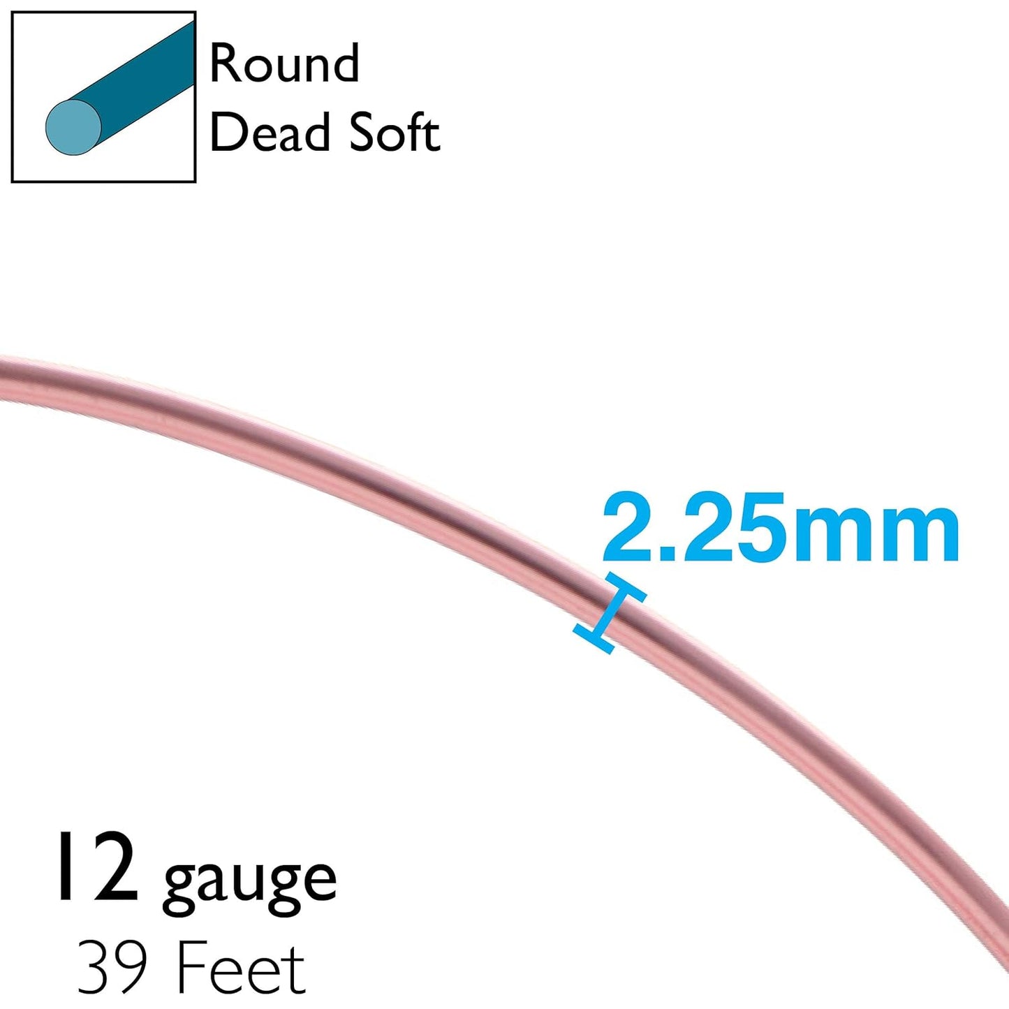 The Beadsmith Anodized Aluminum Wire – 12 Gauge – 39 feet – Rose Gold Color – Bendable Craft Wire Used to Jewelry Making, Wire Wrapping, Sculpting, Floral, Modeling and Other DIY Arts & Crafts