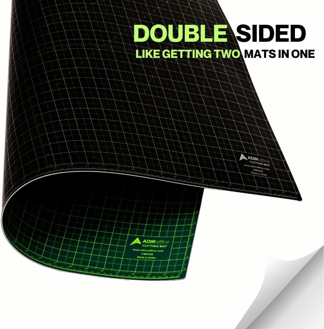 Adir Self Healing Cutting Mat - 24x36 Inches Quilt and Sew Cutting Mat with 5 Layers, Double Sided Cutting Mats for Crafts - Reversible Non-Slip Cutting Pad with Grid