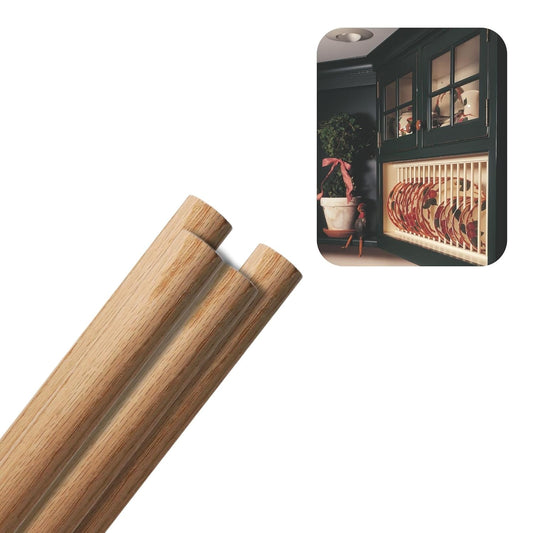 Red Oak Round Dowels (1-⅛" x 36", Pack of 4) | Variety of Diameters & Wood Species | Unfinished Wooden Dowel Rods for Crafts & DIY Home Projects | Curtain Rod, Macrame Supplies, Moulding, Flagpole