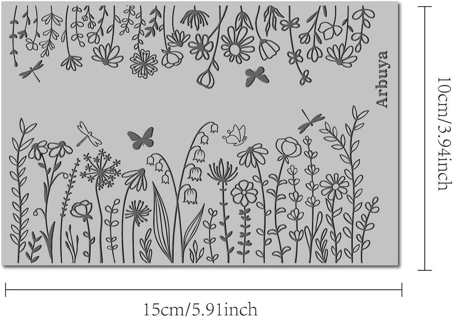 Arbuya Polymer Clay Wildflowers Dandelion Texture Sheets for Earrings Jewelry Making, Clay Flowers Texture Mats for Polymer Clay Projects Floral Stamps for Clay Earrings Tools