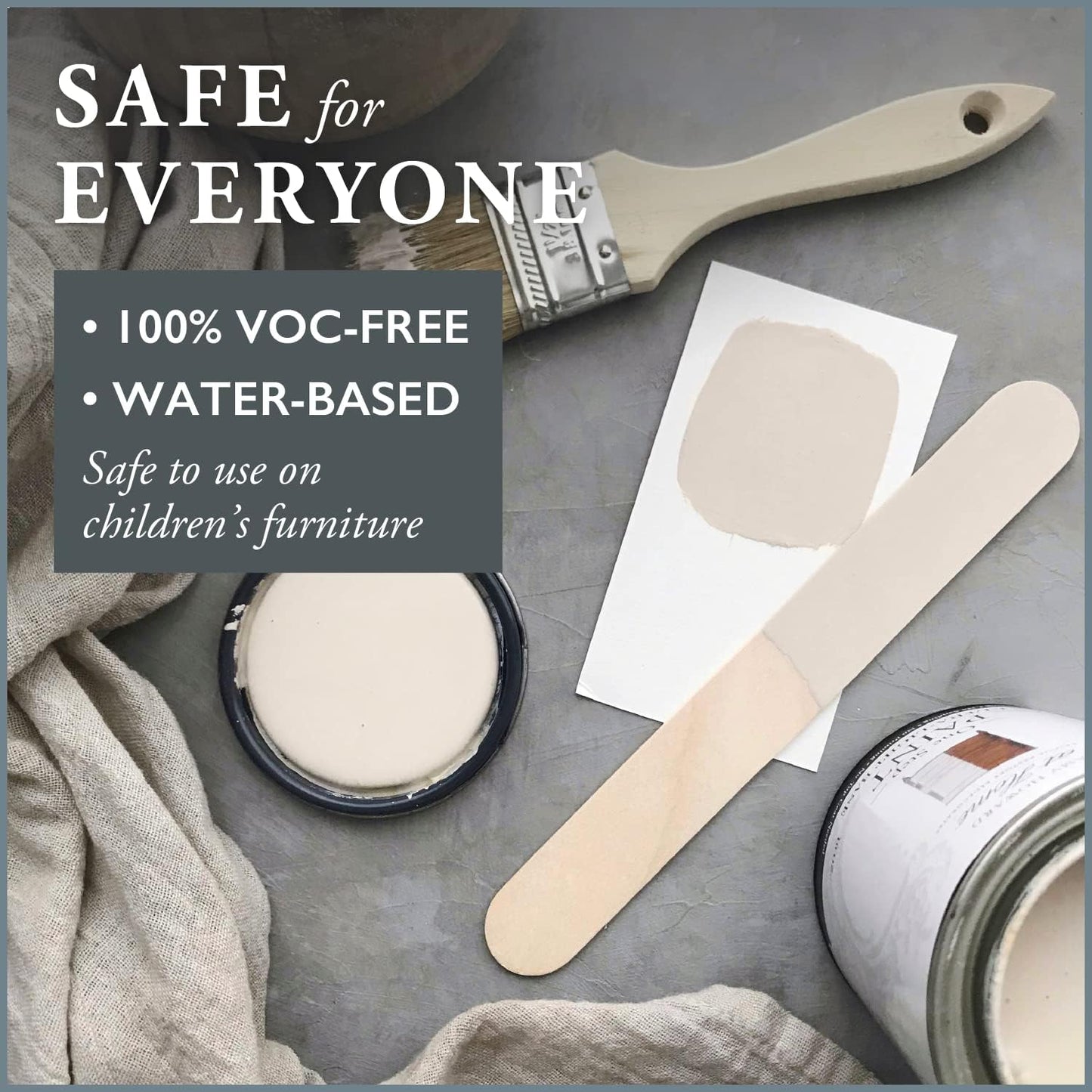 AMY HOWARD AT HOME Chalk-Based One Step Paint for Furniture, Cabinetry, Decor, Finish, and More | No Stripping, Sanding, or Priming | Ultra-Light Base | 16 Ounce | Linen