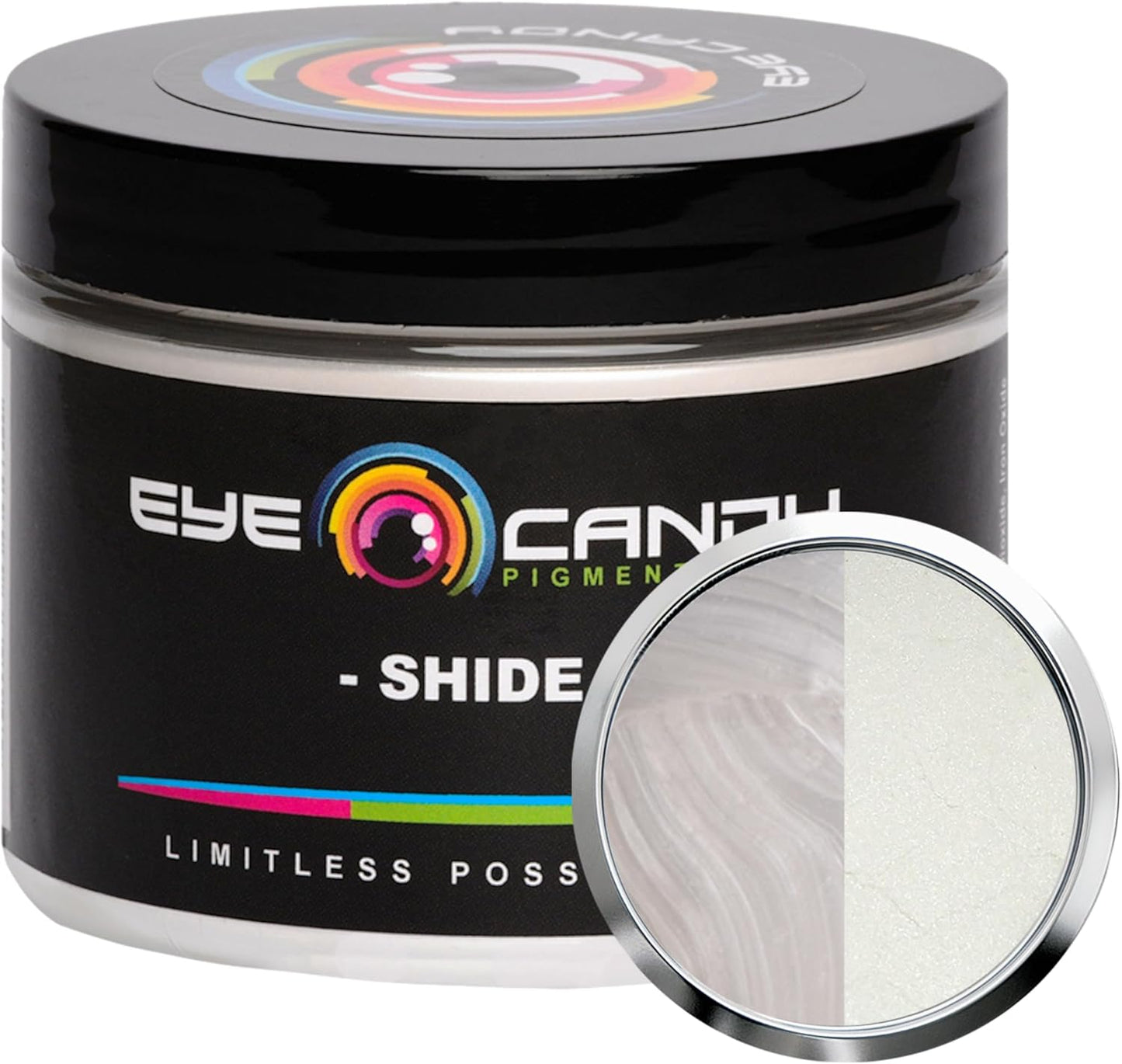 Eye Candy Pigments Premium White Mica Powder - Shide (50gr) - for Epoxy, Resin, Soap, Paint, Woodworking, Acrylic Pouring, Bath Bombs, Fishing Lures - DIY Arts and Crafts Additive