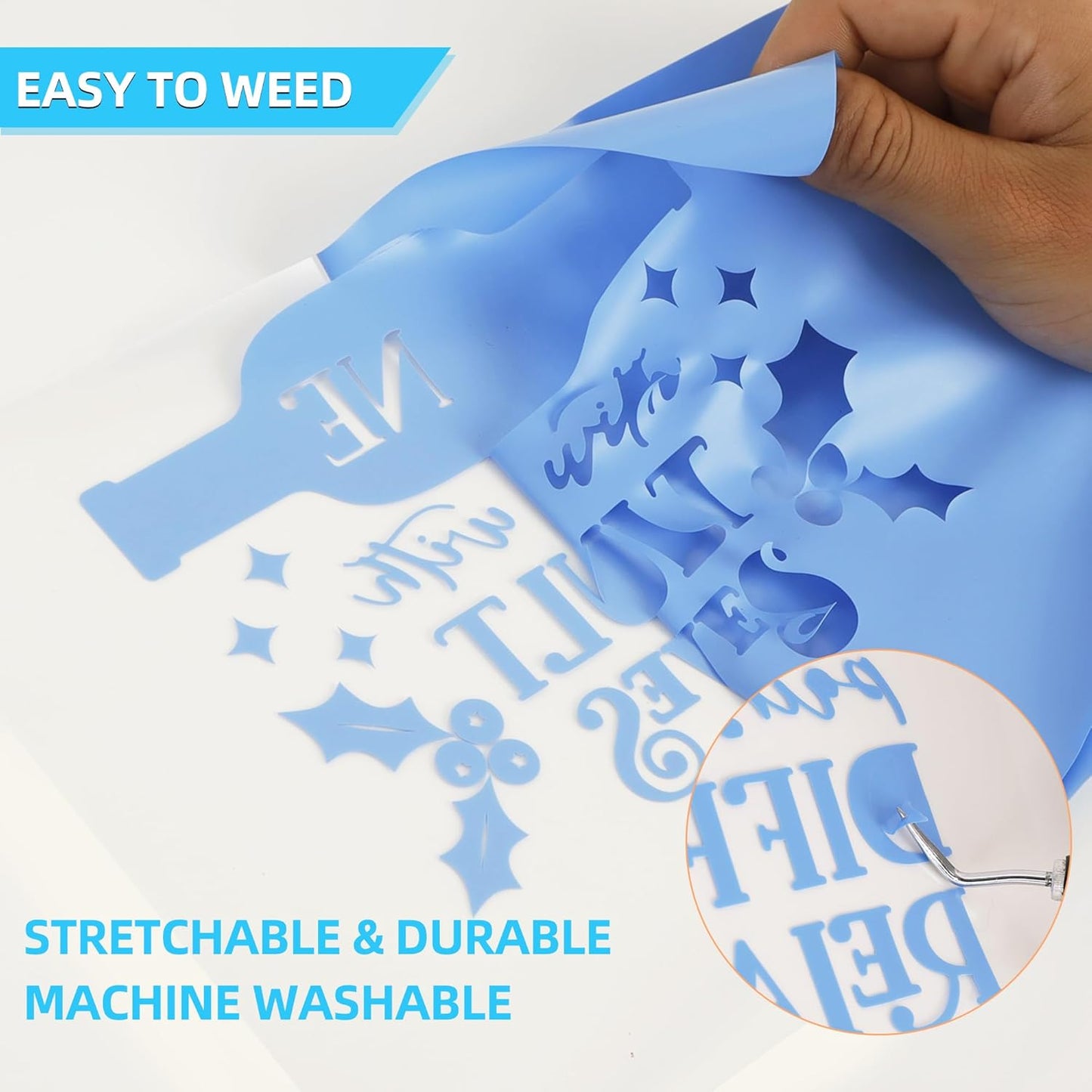 Guangyintong Sky Blue HTV Heat Transfer Vinyl Rolls, 12" X 100ft Iron on Vinyl PVC Adhesive for T-Shirt, Easy to Cut & Weed for DIY Design