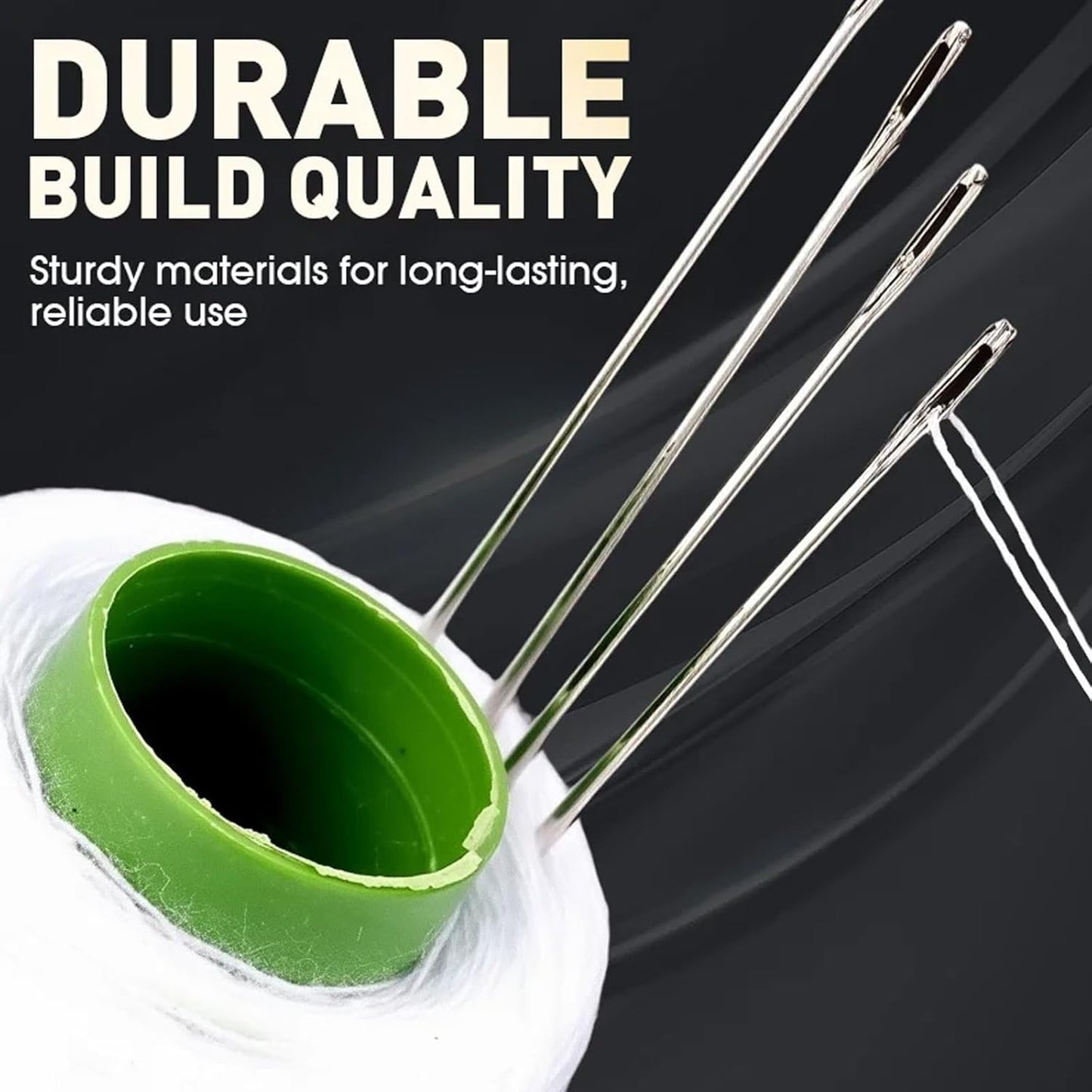 Big Eye Steel Sewing Needles Kit, 2025 New Stainless Steel Sewing Needle for Hand Sewing, 34PCS Big Eye Steel Needles Set - Long & Thin Handmade Quilting & Sewing Needles Kit for DIY Sewing (34pcs)