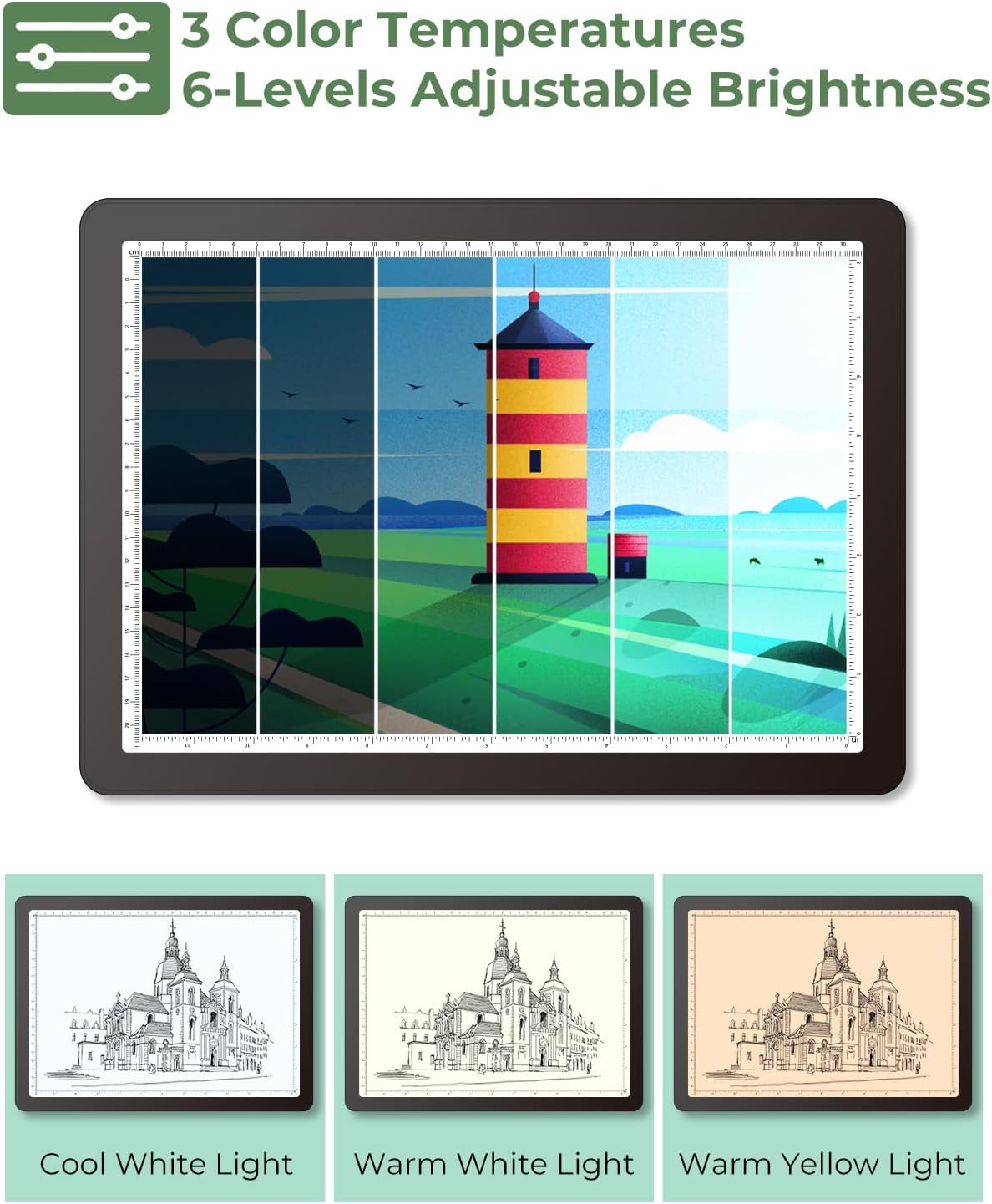 Rechargeable A4 Light Box for Tracing,Bawaslom LED Light Pad with Adjustable Stand and Strong Magnets,Ultra-Thin & Bright Tracing Board for Diamond Art,Sketching,Vinyl Weeding,Architectural Design