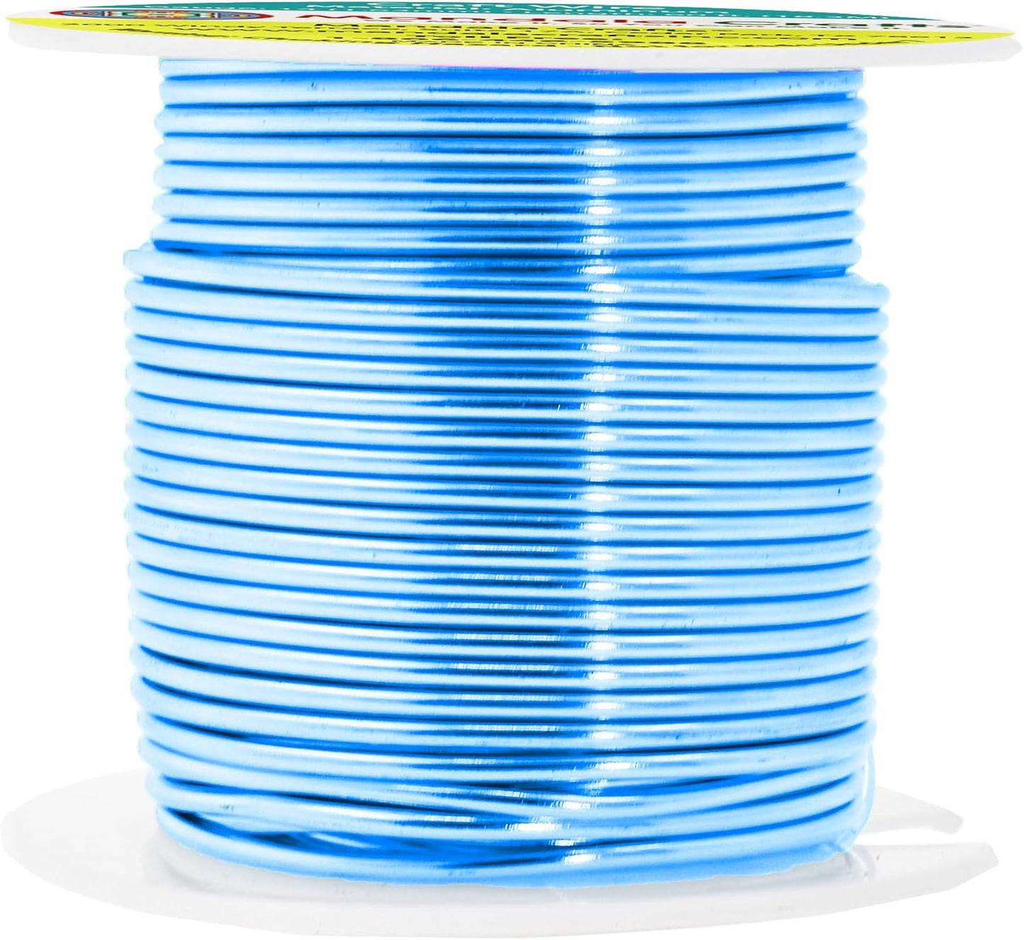 Mandala Crafts 14 Gauge Anodized Aluminum Craft Wire for Jewelry Making - 60 FT Colored Flexible Vivid Sky Blue Wire - Bendable for Bonsai Armature Crafting Sculpting