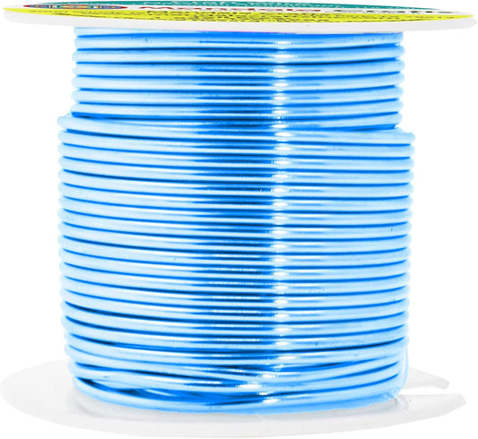 Mandala Crafts 14 Gauge Anodized Aluminum Craft Wire for Jewelry Making - 60 FT Colored Flexible Vivid Sky Blue Wire - Bendable for Bonsai Armature Crafting Sculpting