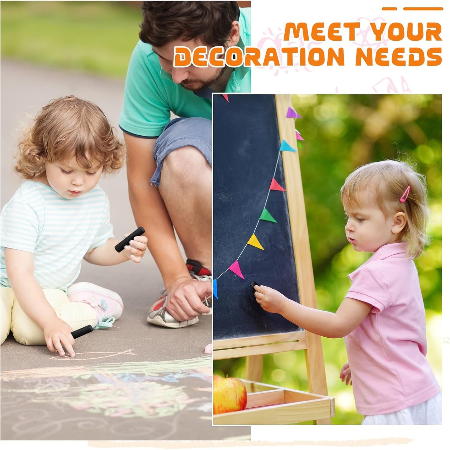 20 Pcs Sidewalk Chalks for Kids Non Toxic Jumbo Chalk for Party Gift Outdoor Art Classroom Play Painting (Black)