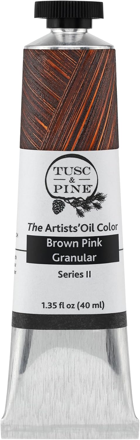 Tusc & Pine Artist Oil Paint - Brown Pink Granular, 40 ml, Non-Yellowing, Rich & Creamy Consistency, Maximum Pigment Load, Small Batch Milled Oil Paints Made in the USA for Professional Artists