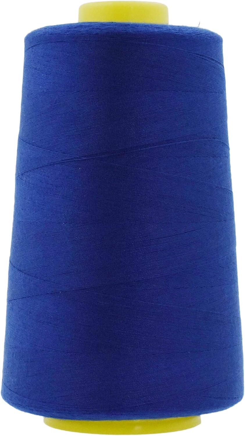 Mandala Crafts 4 Pack of Serger Threads Cones Spools - 40S/2 24000 Yards Polyester Royal Blue Threads for Sergers Machine and Overlock Quilting Sewing Machine