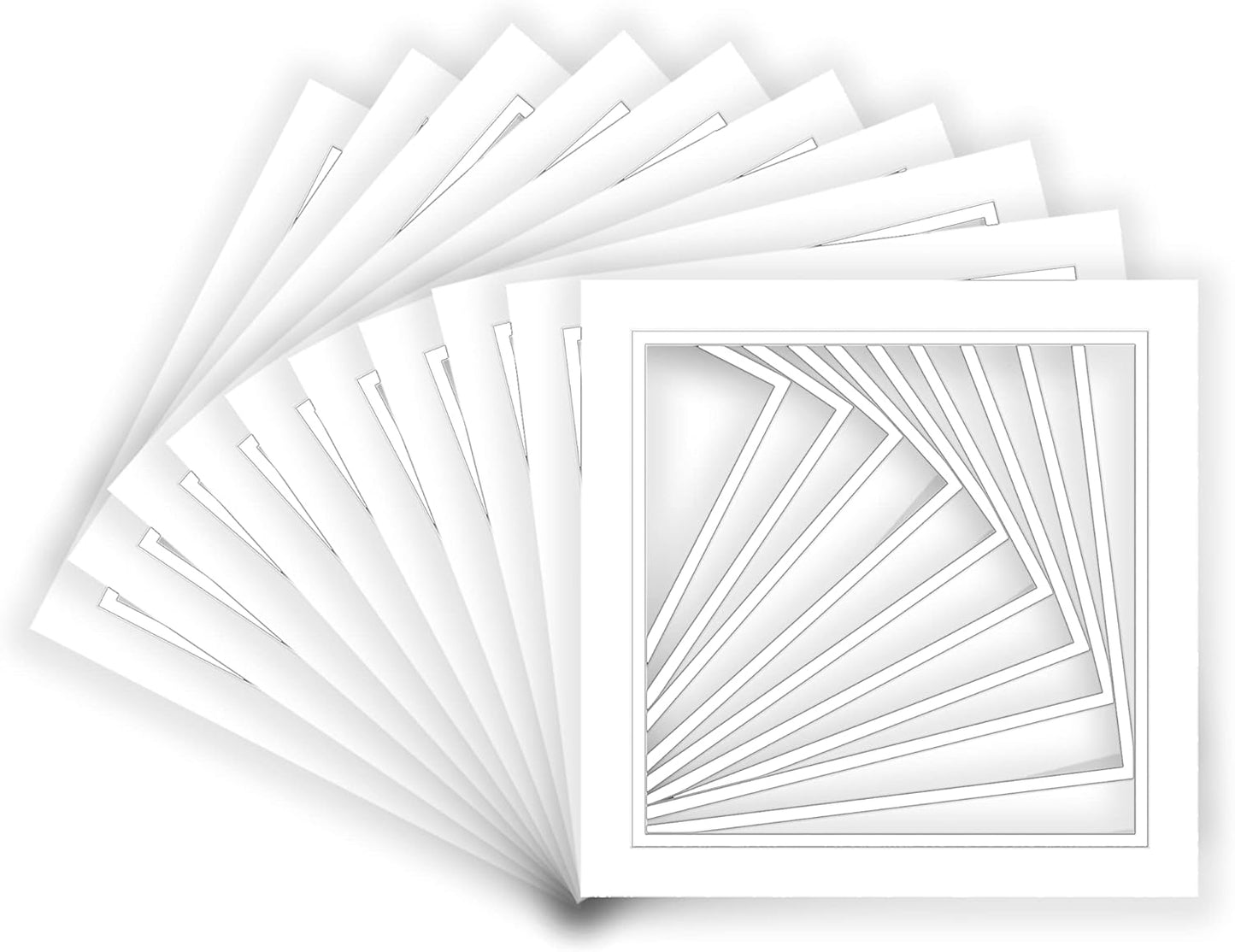 20x20 Mat for 12x12 Photo - Precut White on White Double Mat Picture Matboard for Frames Measuring 20 x 20 Inches - Bevel Cut Matte to Display Art Measuring 12 x 12 Inches - Acid Free ONE MAT