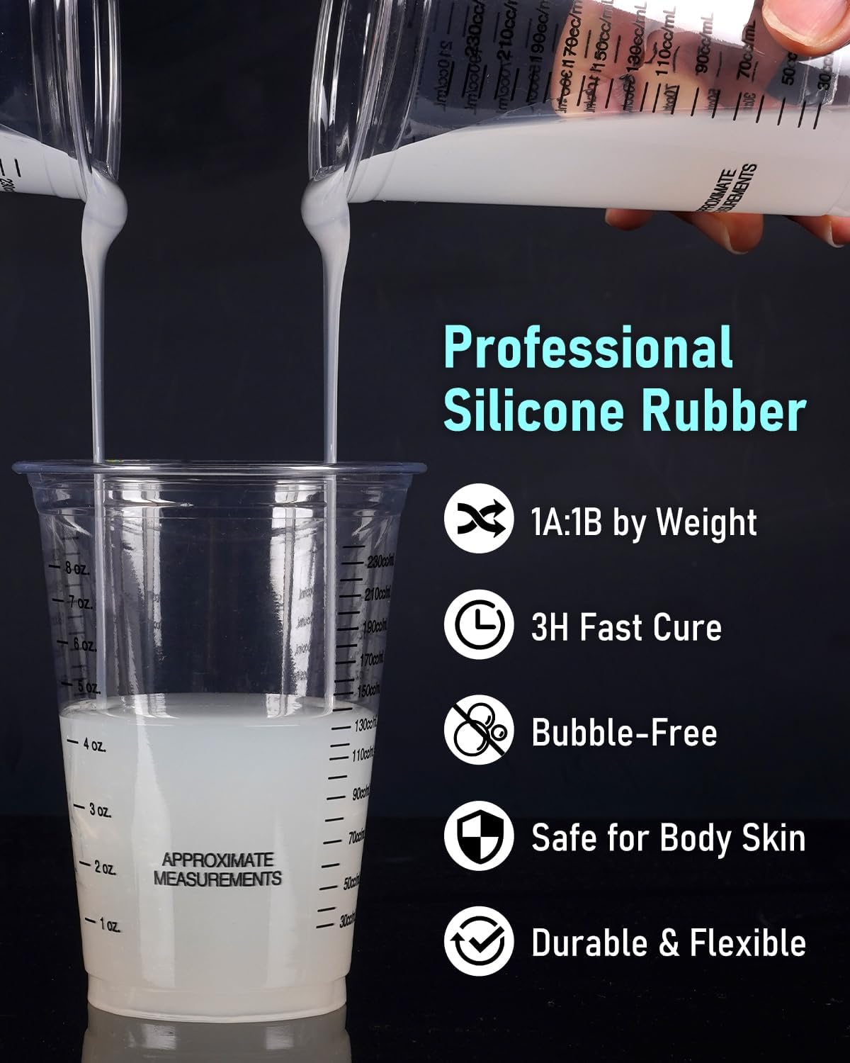 Nicpro 80oz Silicone Mold Making Kit, 15A Platinum Liquid Silicone Rubber, Flexible Silicone Molds Maker Mix Ratio 1:1 for Casting 3D Resins Candle Soap Molds DIY with Gloves, Sticks, Mixing Cups