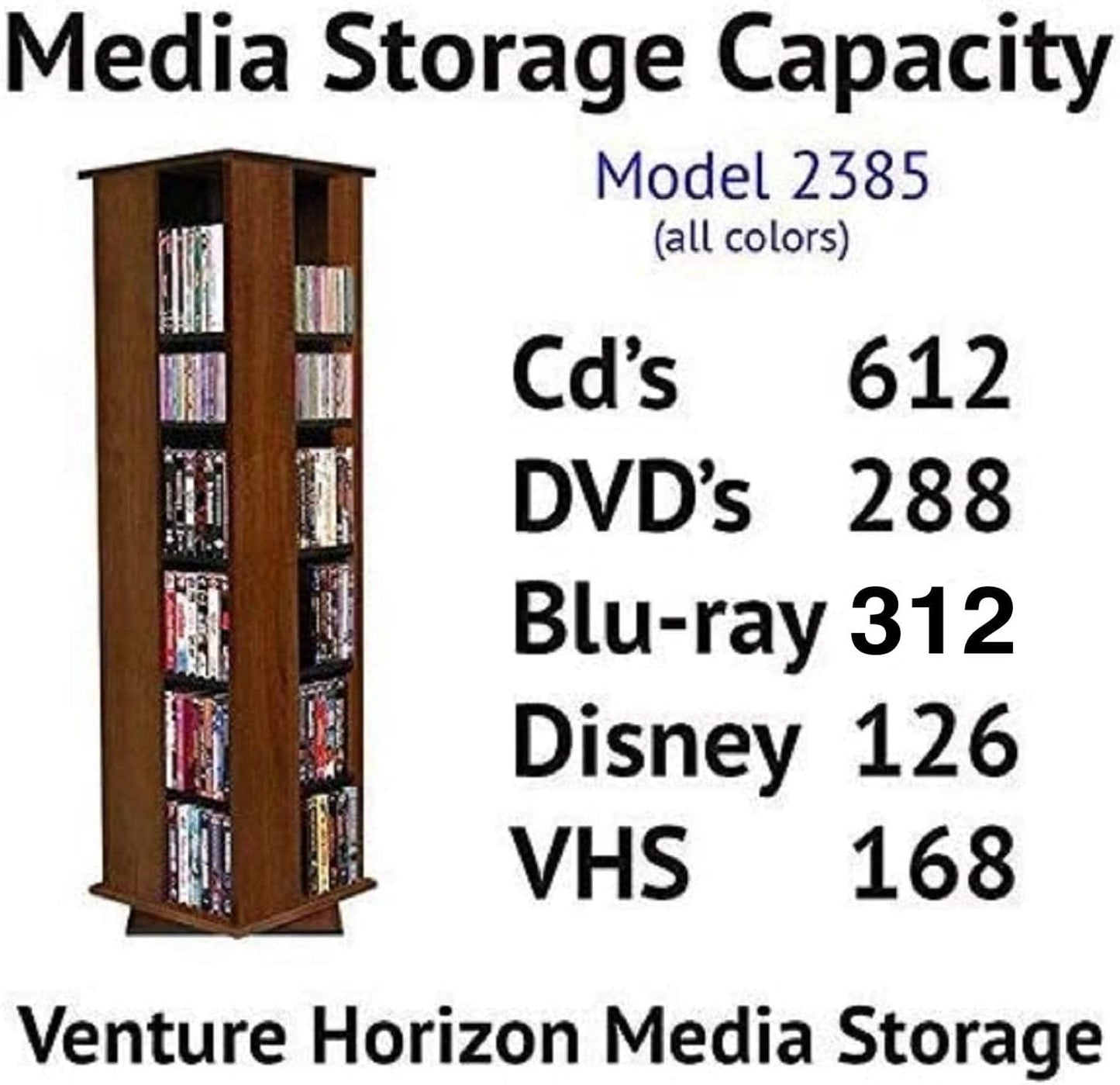 Venture Horizon Revolving Media Tower 600 Black
