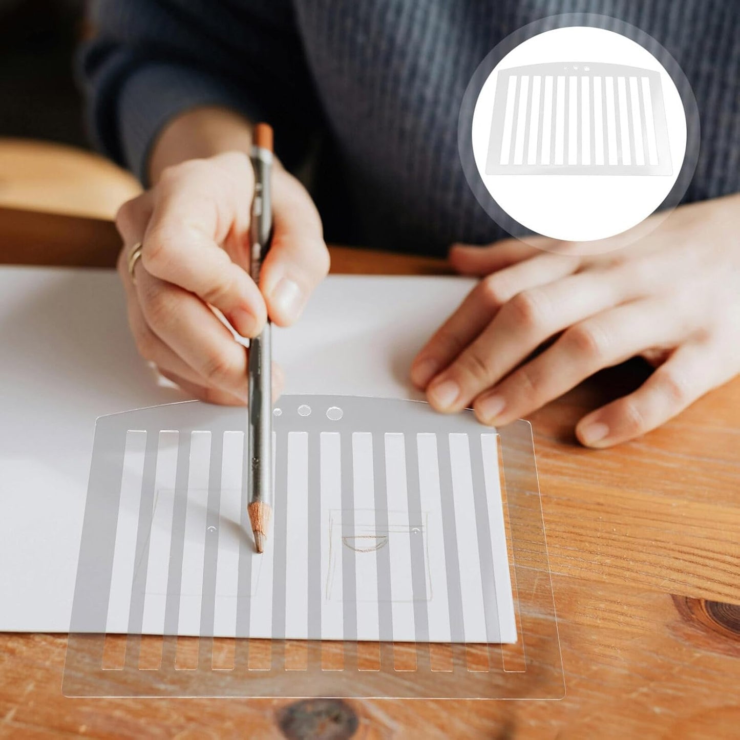 Straight Line Stencil Template, Line Drawing Stencil, Writing Template, Lettering Guide, Paper Scale Measuring Ruler for Paper Card