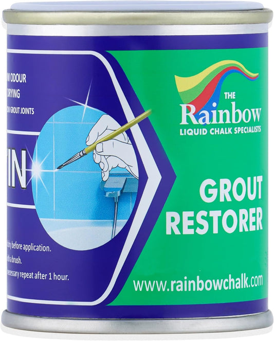Grout Pen White Grout Paint: Waterproof Tile Paint Grout Refresh Restorer for Floor, Kitchen & Bathroom Shower Tiles - White - Can Size for Larger Projects - 125ml (4.2oz)