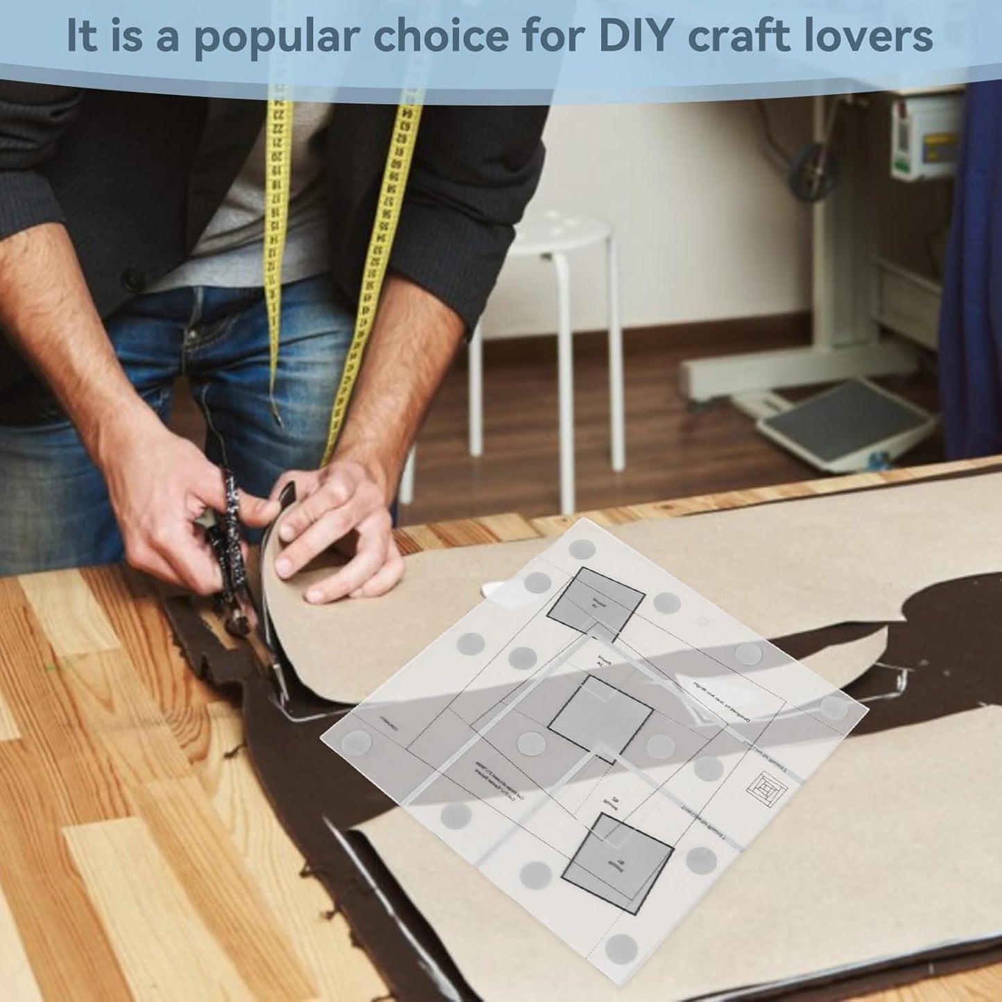 Wonky Log Cabin Trim Tool, 10in Creative Grids Quilting Rulers Transparent Acrylic Quilting Ruler with Grids, Non-Slip Grip Acrylic Quilting, Sewing, Crafting, Patchwork Ruler and Template