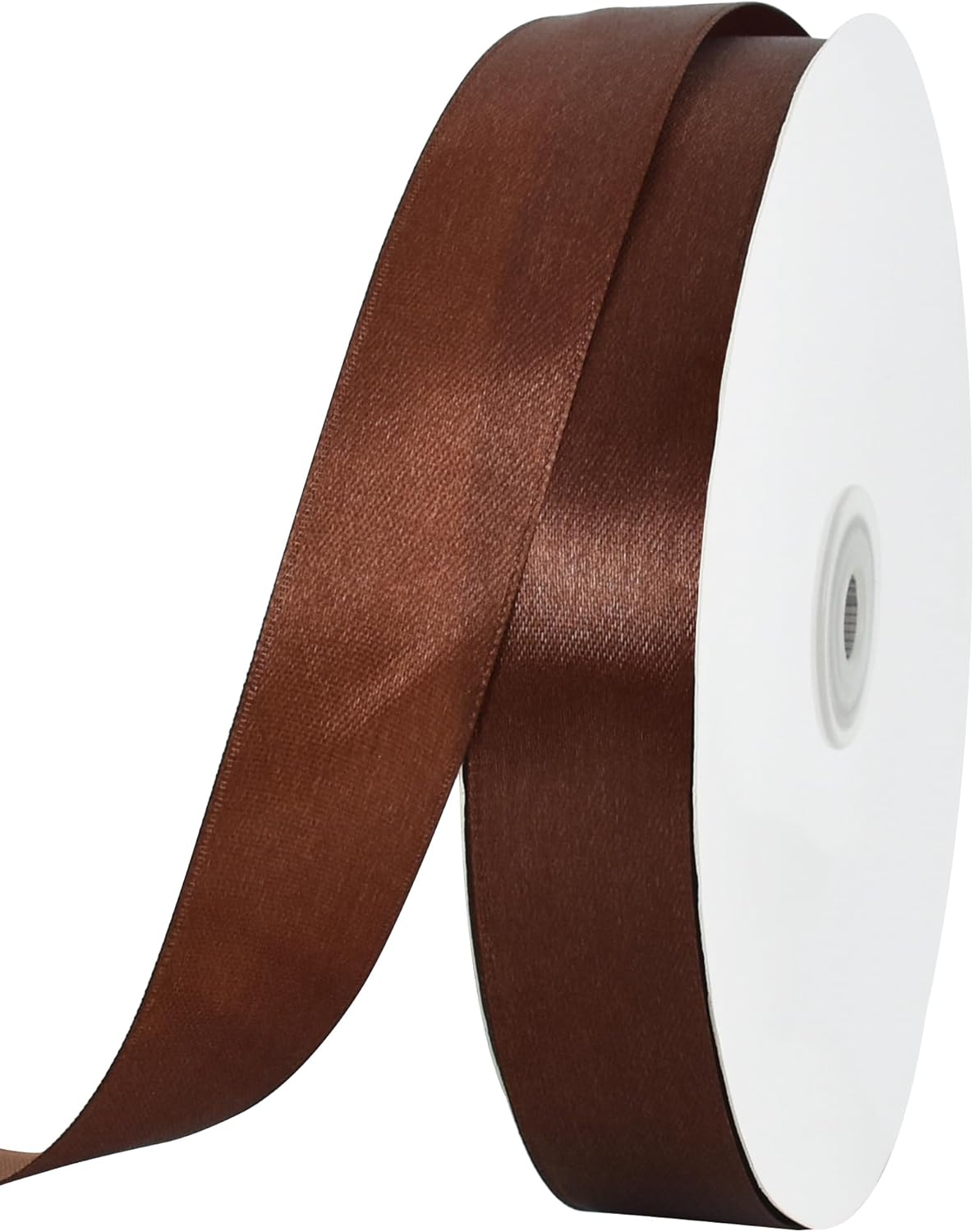 TONIFUL 1 Inch x 100yds Coffee Brown Satin Ribbon, Thin Solid Color Satin Ribbon for Gift Wrapping, Crafts, Hair Bows Making, Wedding Party Decoration, Invitation Cards, Floral Bouquets, Christmas