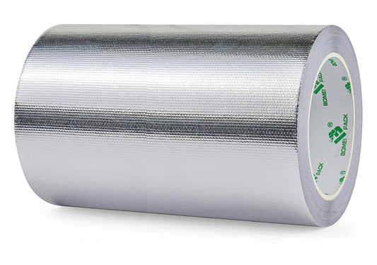 BOMEI PACK Adhesive Aluminum Foil Heat Shield Tape Barrier, Fiberglass Thermal Insulation Reflective Material High Temp Protection (7in*66ft)