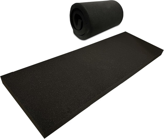 QOMFY 6" Height x 12" Width x 48" Length Charcoal Upholstery Foam Sheet | Made in USA | Multi-Purpose Foam for Upholstery, DIY, Packaging & Acoustic Projects