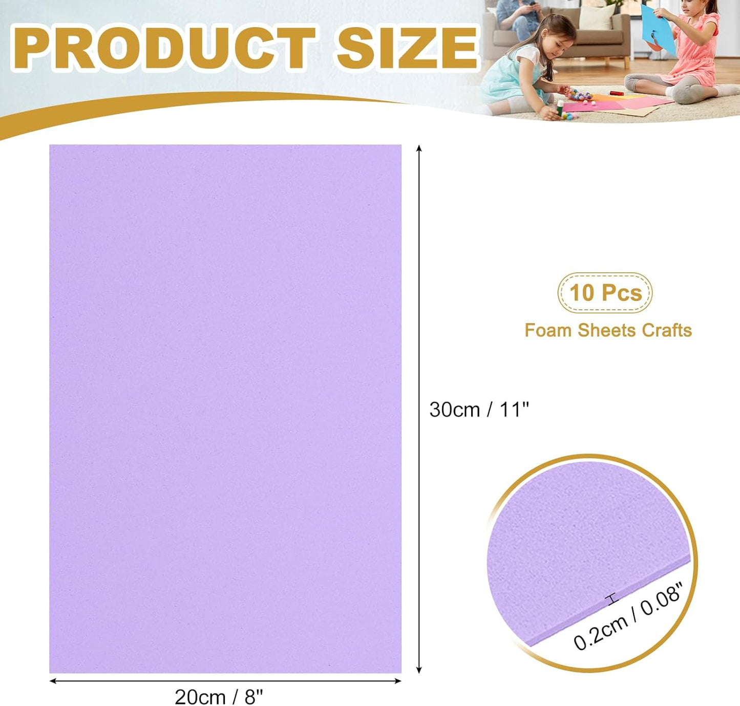 uxcell 10 Pcs Purple EVA A4 Foam Sheets Crafts, 12 x 8 Inch Foam Paper for DIY Crafts Project Classroom Scrapbook Art Cards Home Office Decoration (2mm Thick)