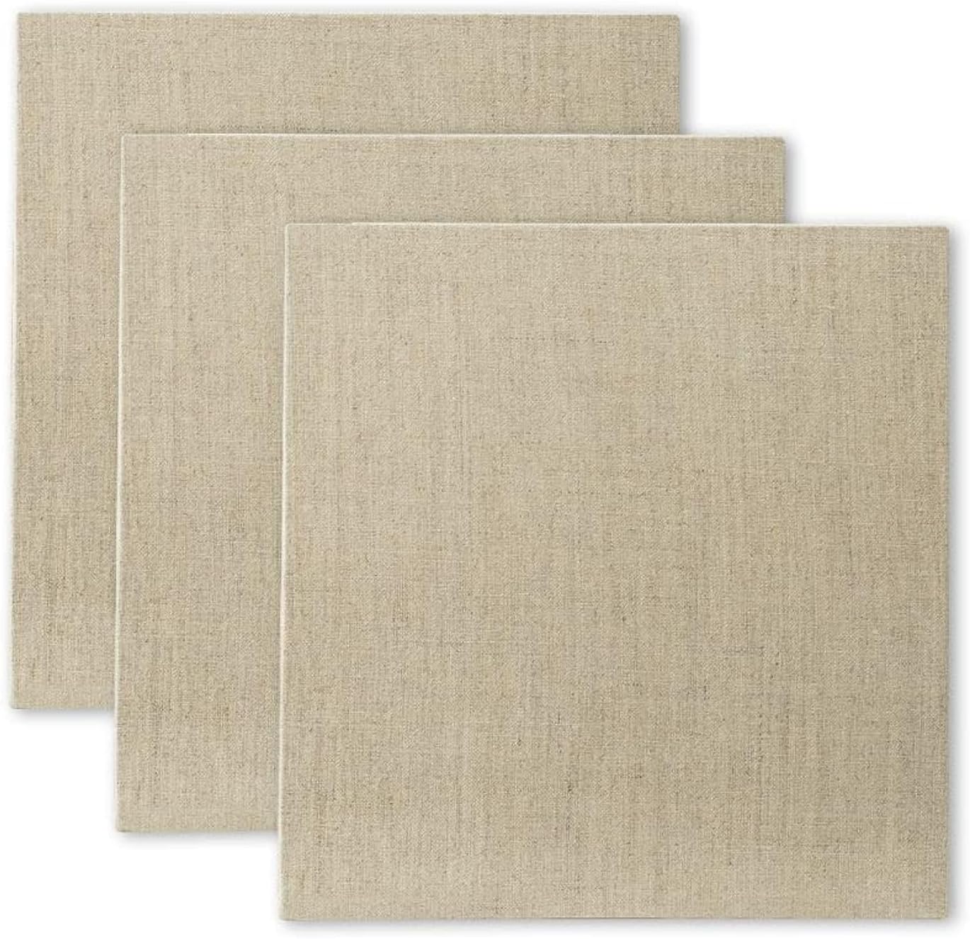 Senso Clear Primed Linen Panels - 10x10-3 Pack of Panels for Painting Oils, Acrylics, Pastels and More
