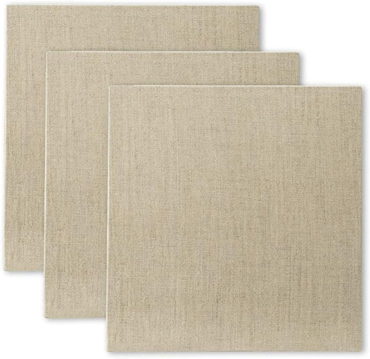 Senso Clear Primed Linen Panels - 10x10-3 Pack of Panels for Painting Oils, Acrylics, Pastels and More