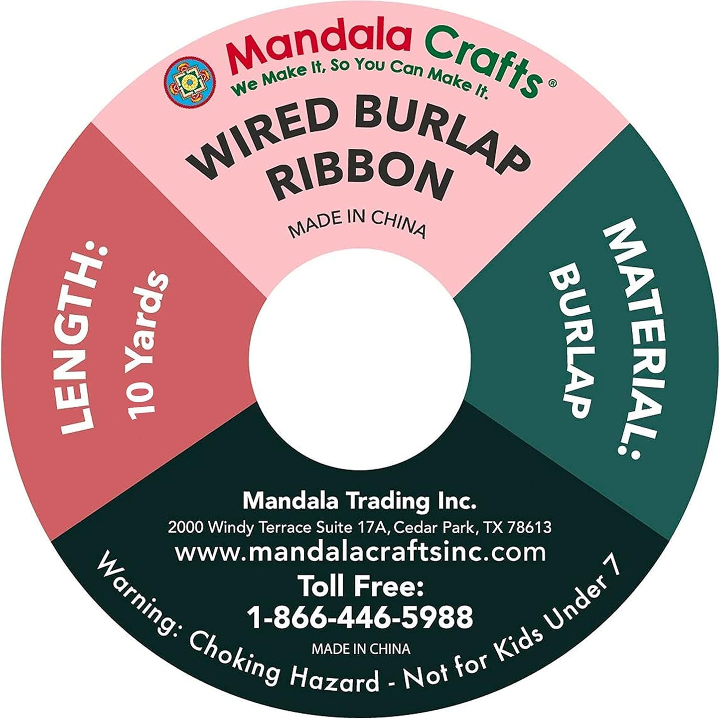 Mandala Crafts Natural Burlap Wired Ribbon 1 Inches Wide Jute Ribbons for Crafts - 10 Yds Roll Rustic Burlap Wrap Trim Ribbons for Wreaths Bows Party Decoration