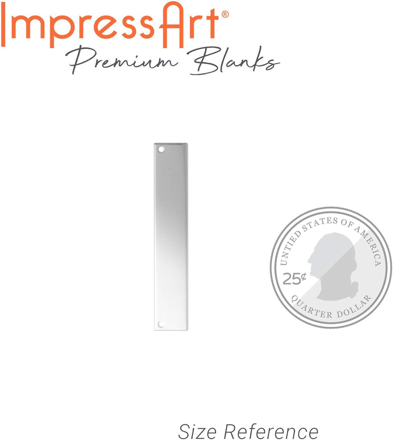 ImpressArt - Premium Metal Stamping Rectangle Blanks for Metal Stamping and Jewelry Making (24 Pack) (1/4" x 1 1/2" Rectangle w/Holes, Alkeme)