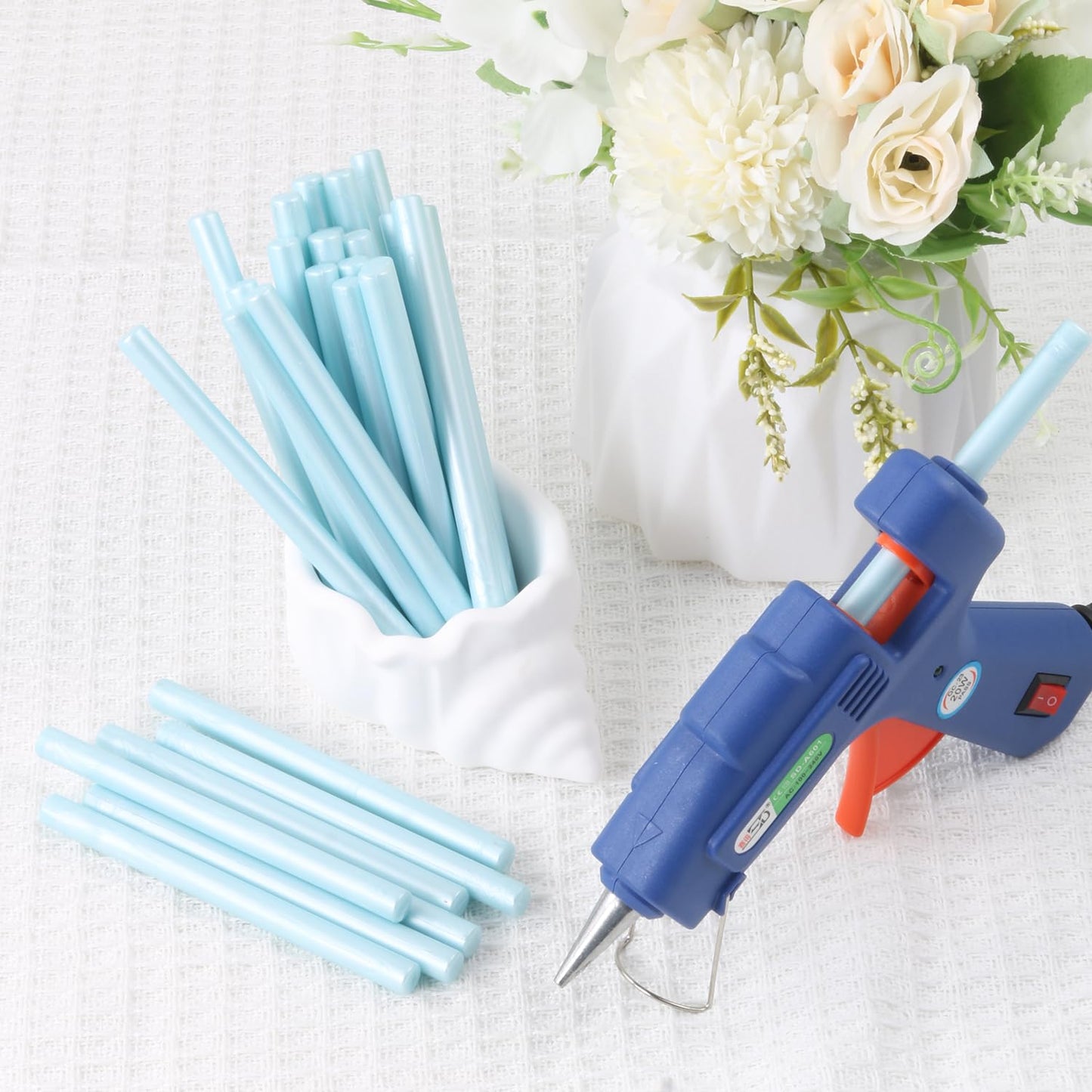 Light Blue Wax Seal Sticks, 30pcs Sealing Wax Sticks, HOSEALING Glue Gun Wax Seal Sticks for Wax Seal Stamp, Premium Sealing Wax for Wedding Invitations, Letter, Envelope (Mini Size)