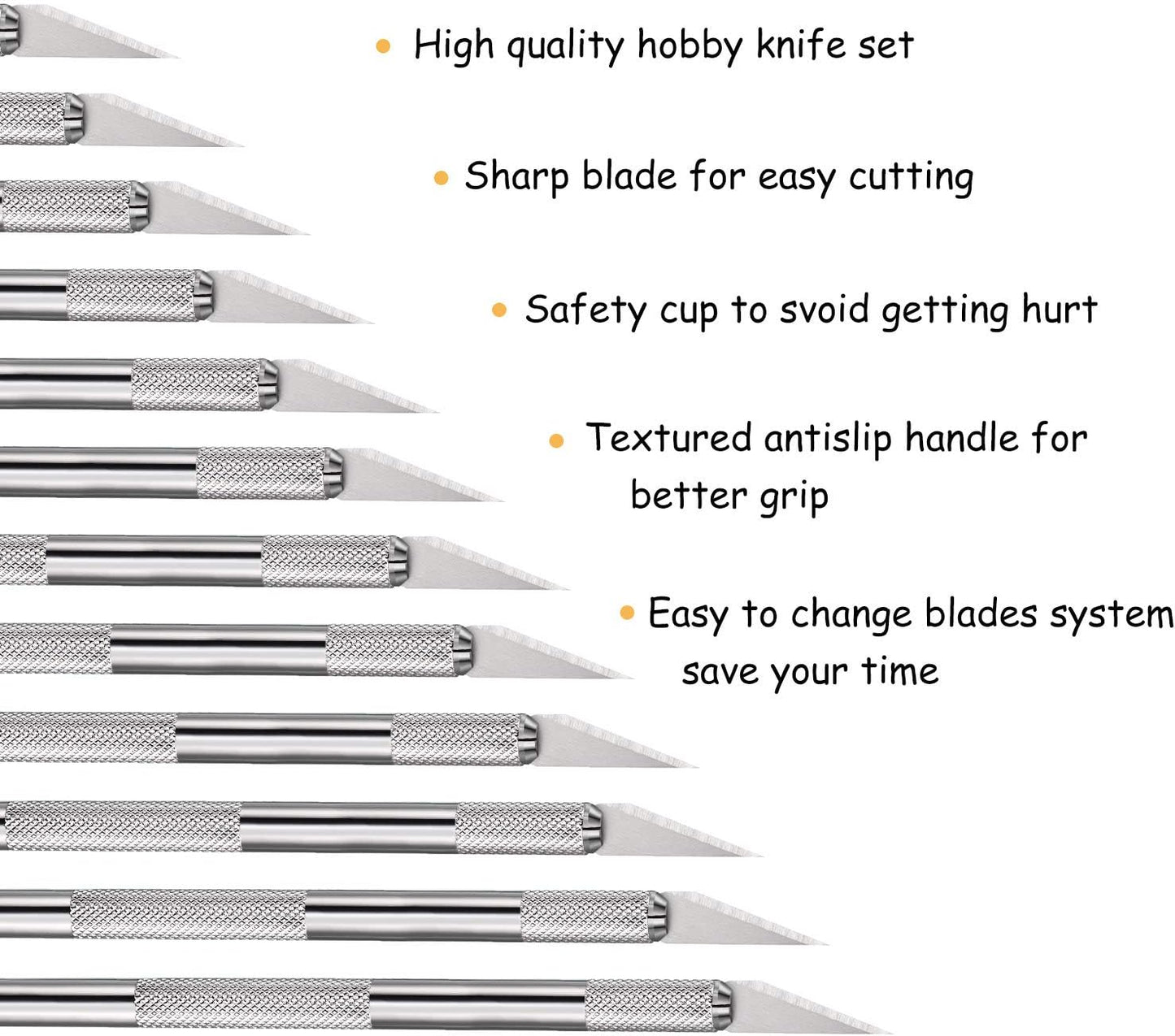 15 Pack Exacto Knife Set, Hobby Knife, Back to School Supplies Craft Knifes Kit for Art, Carving, DIY, Scrapbooking, Art, Cutting, Stencil(Silver)