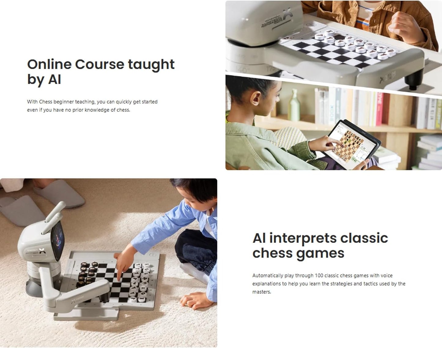 SenseRobot Lite — 2-in-1 AI Robotic Chess & Checkers Set | 25 Chess Levels (Elo 200–2900), Epic Duel Elo 3200, 10 Checkers Levels, Voice Guidance, Screen-Free Play, 1,200+ Lessons, Cloud & OTA