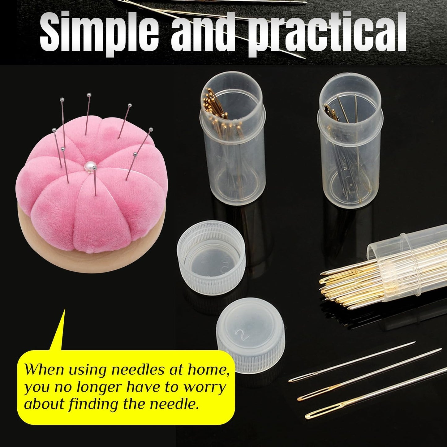 Uxney Pin Cushion,Wooden Sewing Pin Cushion Pincushion Needle Cushion for Sewing Quilting Needlework DIY Crafts(Pink,2 PCS)