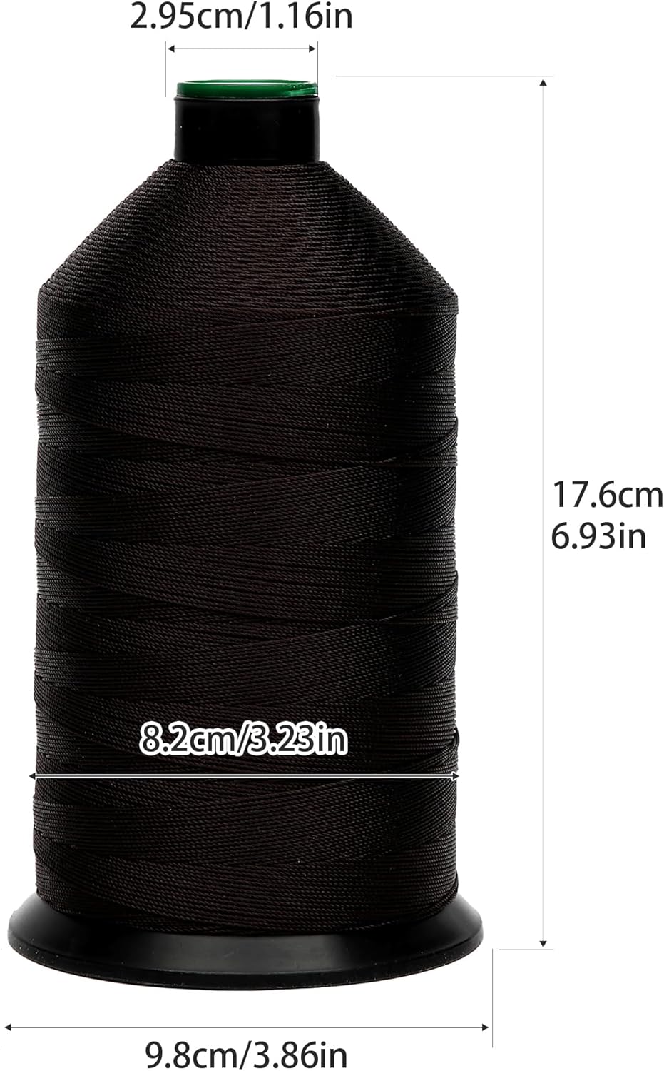 Extra Strong Bonded Nylon Thread #207 Tex210 – 16 OZ, 2000yds, Versatile Stitching Solution for Leather, Upholstery, Canvas Repair and More (Dark Brown)