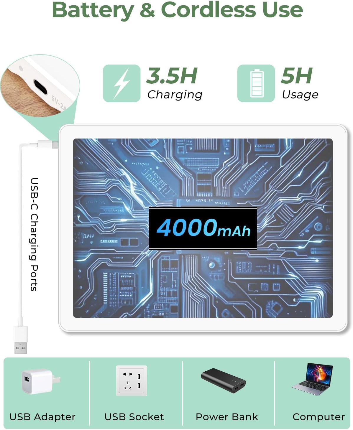 A4 Tracing Light Box for Drawing,Bawaslom Rechargeable Light Pad with Adjustable Stand and Strong Magnets,Ultra-Thin & Bright LED Drawing Board for Vinyl Weeding,Diamond Painting Art,Sketching