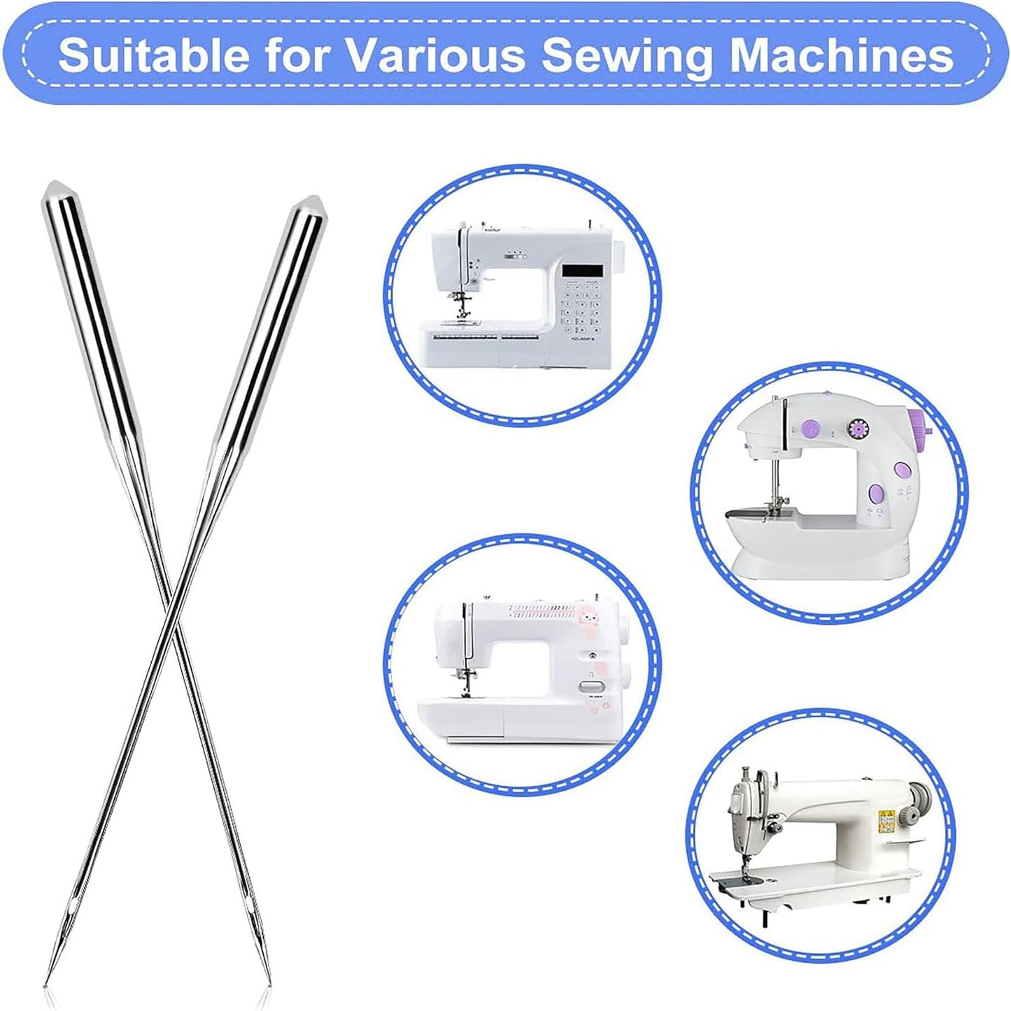 50PCS Sewing Machine Needles, Universal Sewing Machine Needle for Singer, Brother, Janome, Varmax, Needles for Sewing Machine with Sizes HAX1 65/9, 75/11, 90/14, 100/16, 110/18