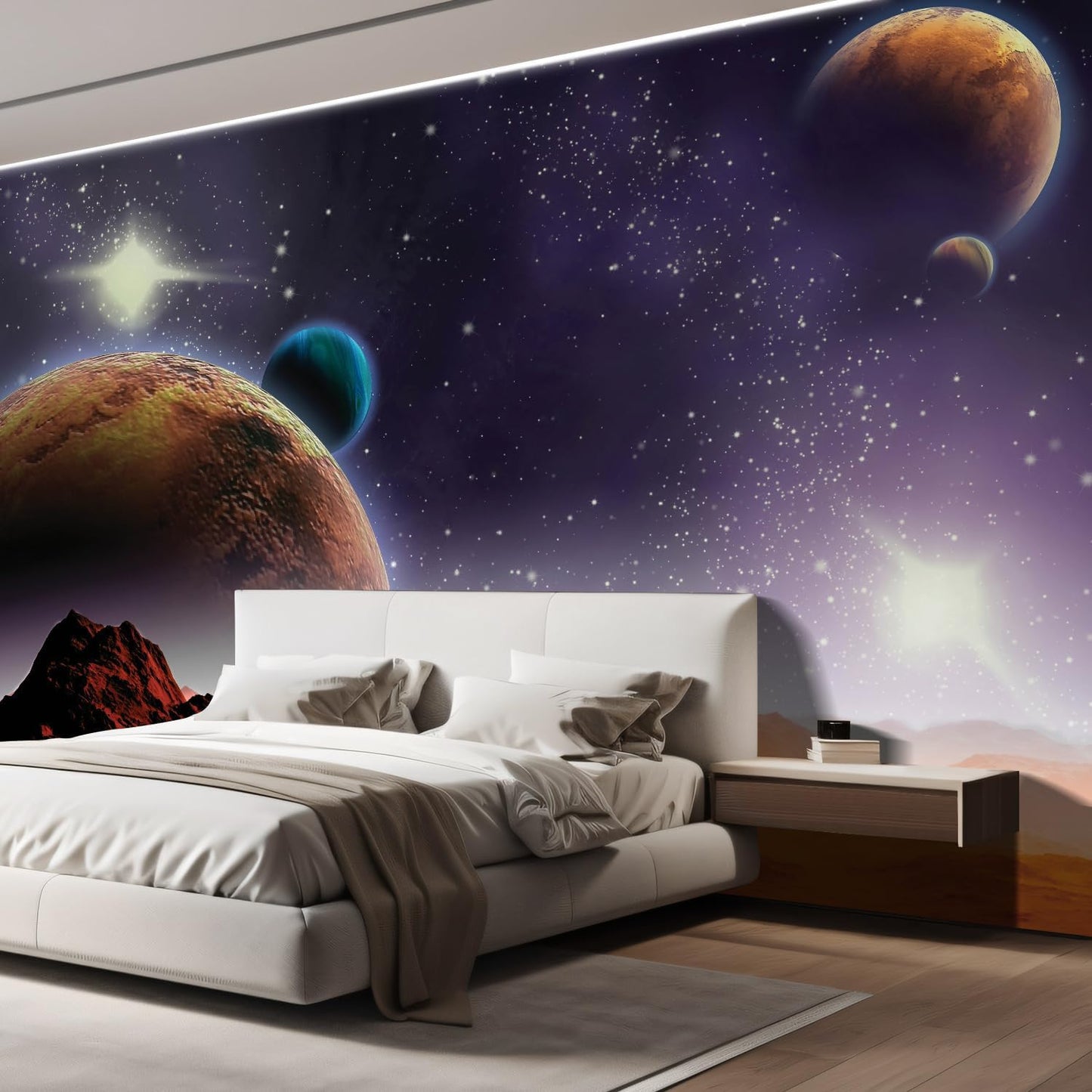 wall26 Wall Sticker/Wall Mural Peering into a Vibrantly Colored Space, Not Peel and Stick, Non-Woven Wallpaper Decorative for Bedroom, Living Room,Office - 132x120 inches